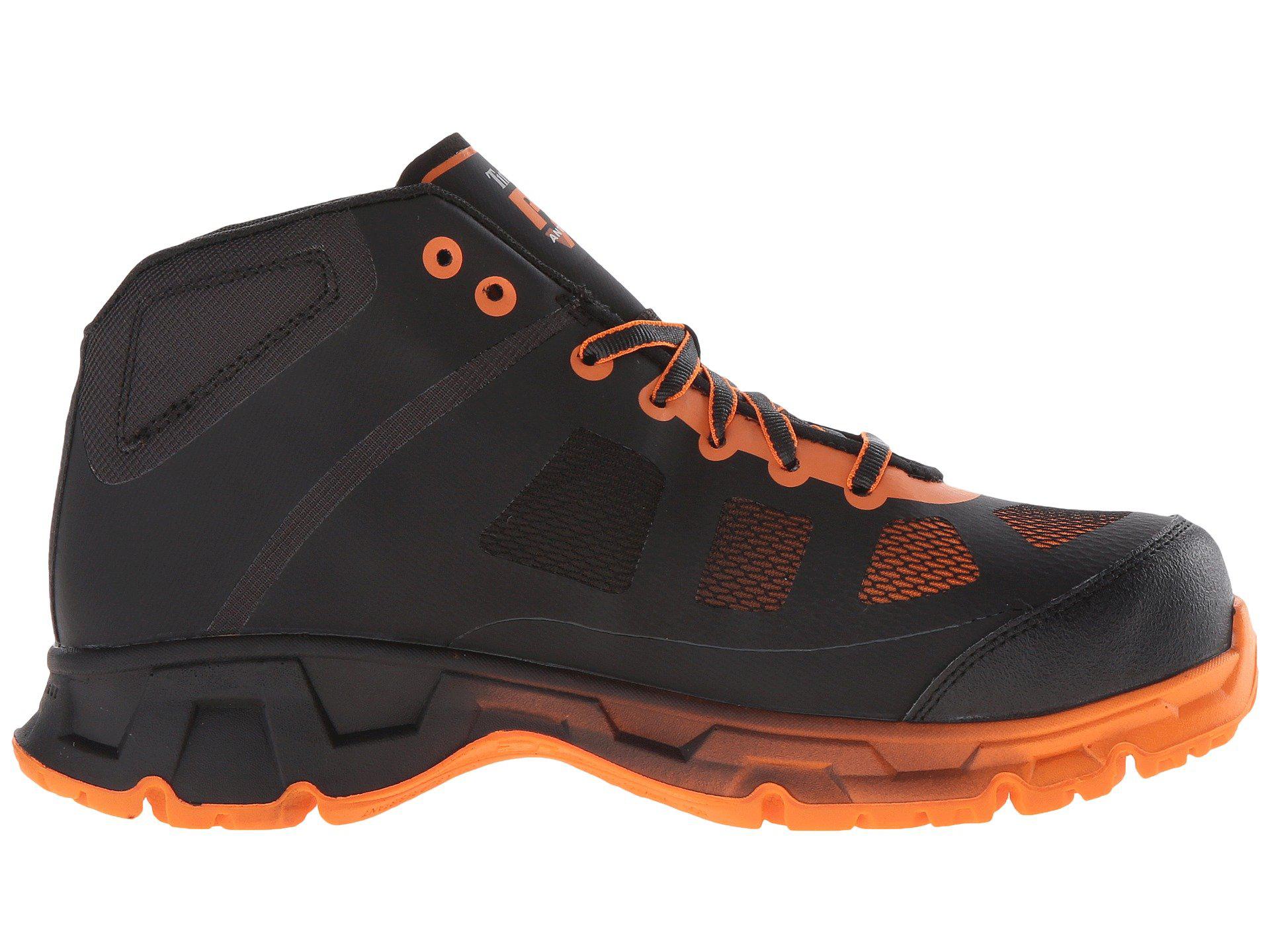 Timberland Velocity Alloy Safety Toe Mid Boot (black Synthetic/orange Pops)  Men's Work Lace-up Boots for Men | Lyst