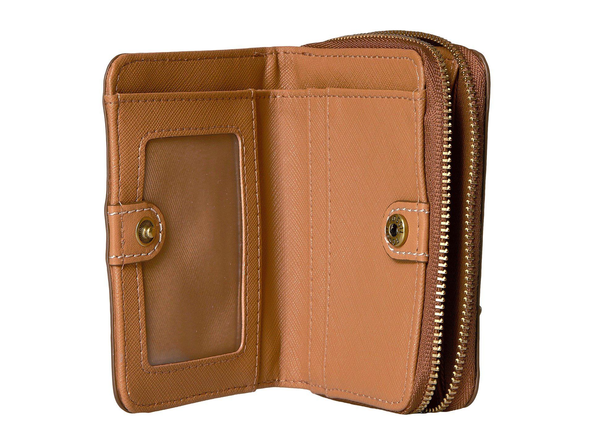 Fossil Leather Emma Mini Multifunction Wallet in Tan (Brown) Lyst