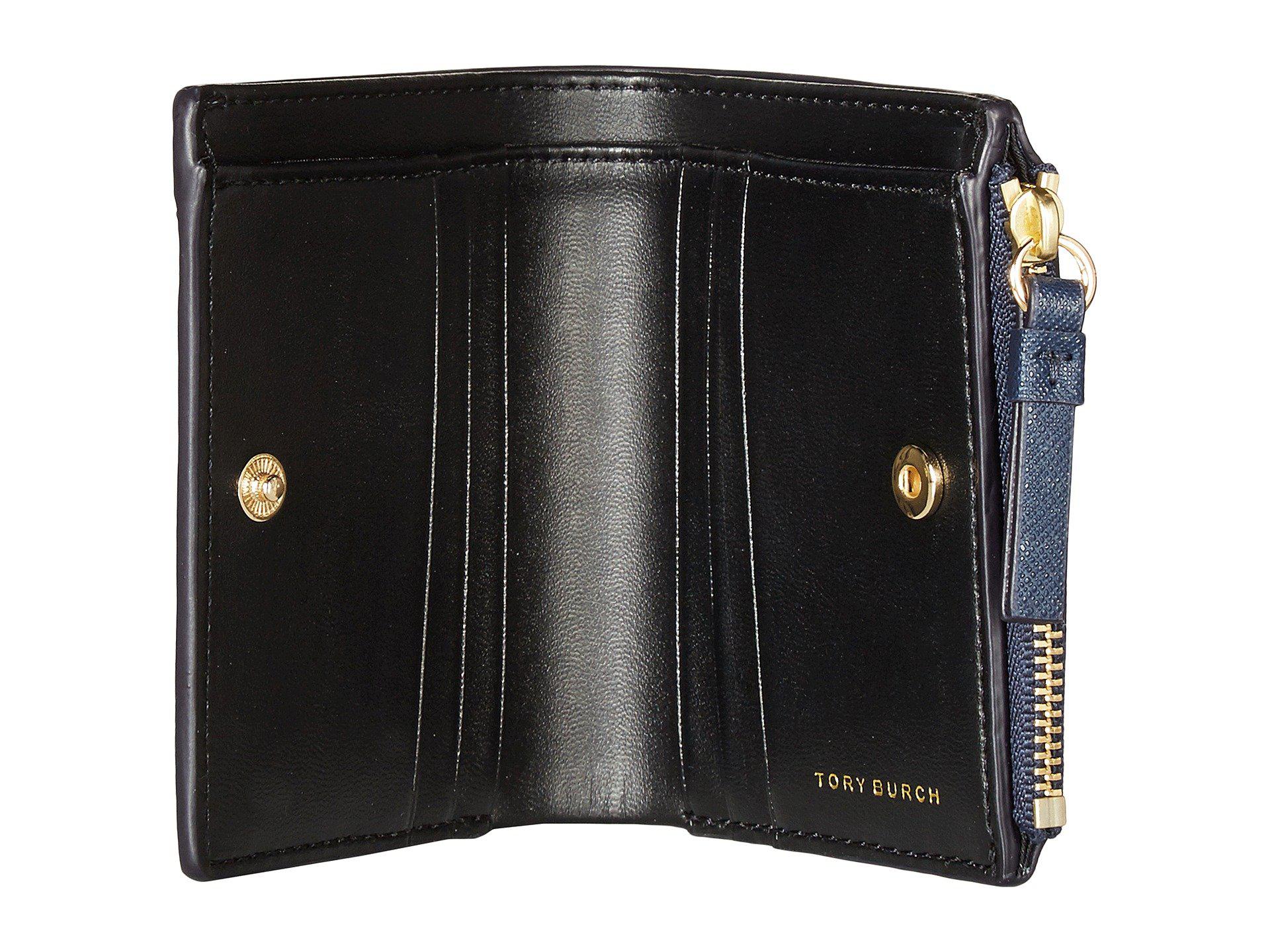 Tory Burch Robinson Passport Black Royal Navy Textured Leather Continental  Wallet 