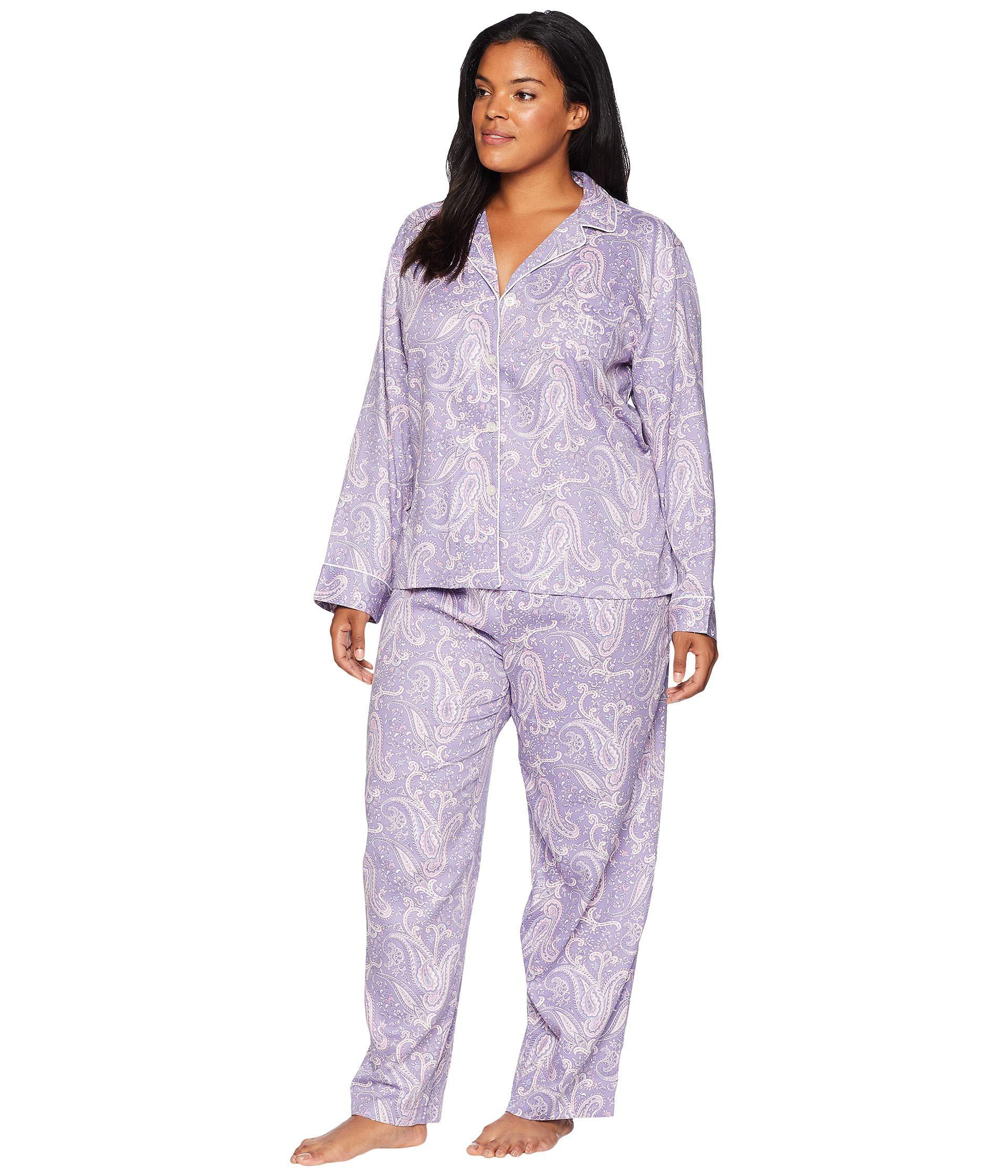 Lauren by Ralph Lauren Cotton Plus Size Classic Woven Long Sleeve