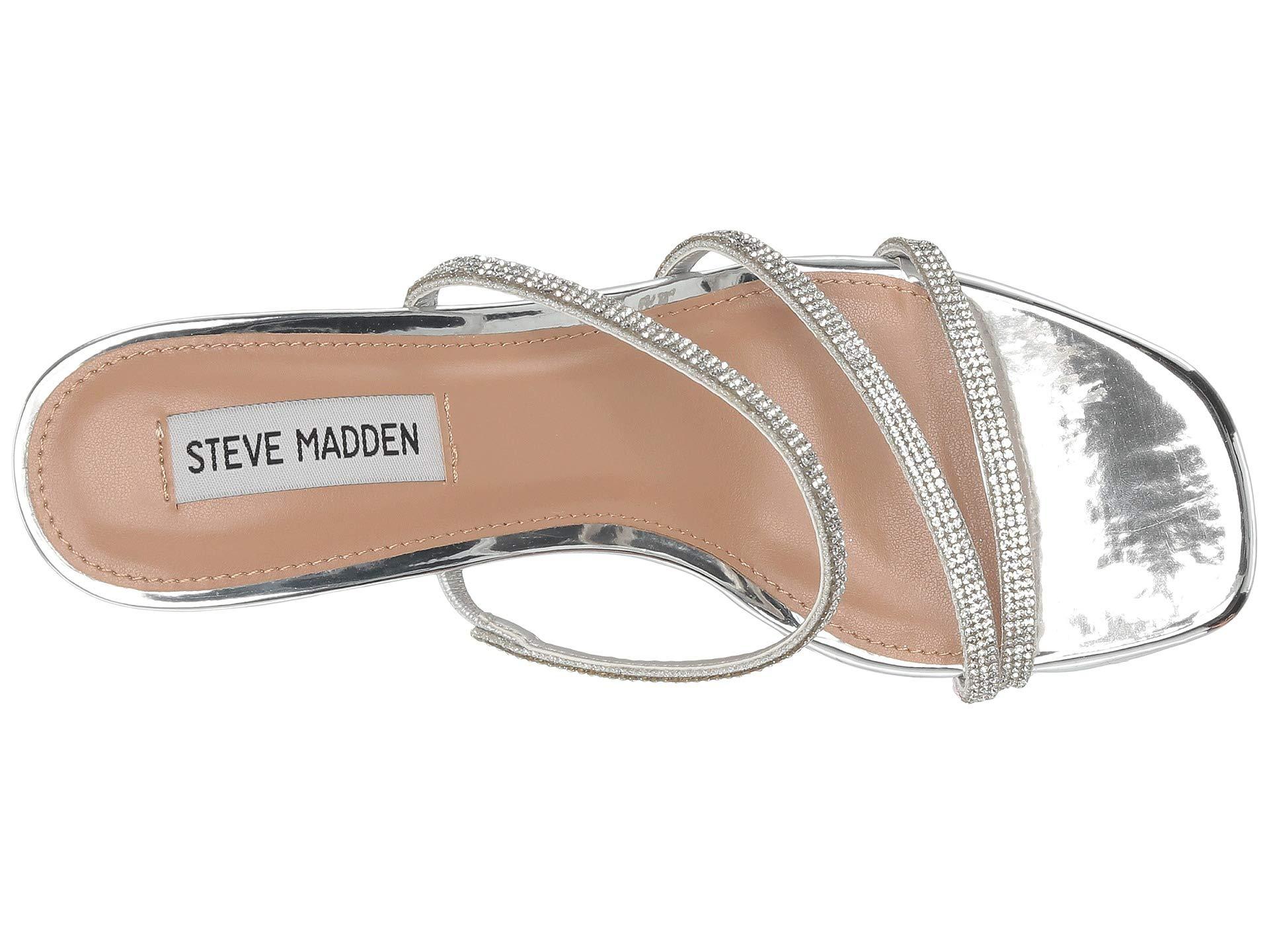 Steve Madden Loft-r Heeled Sandal in Metallic | Lyst