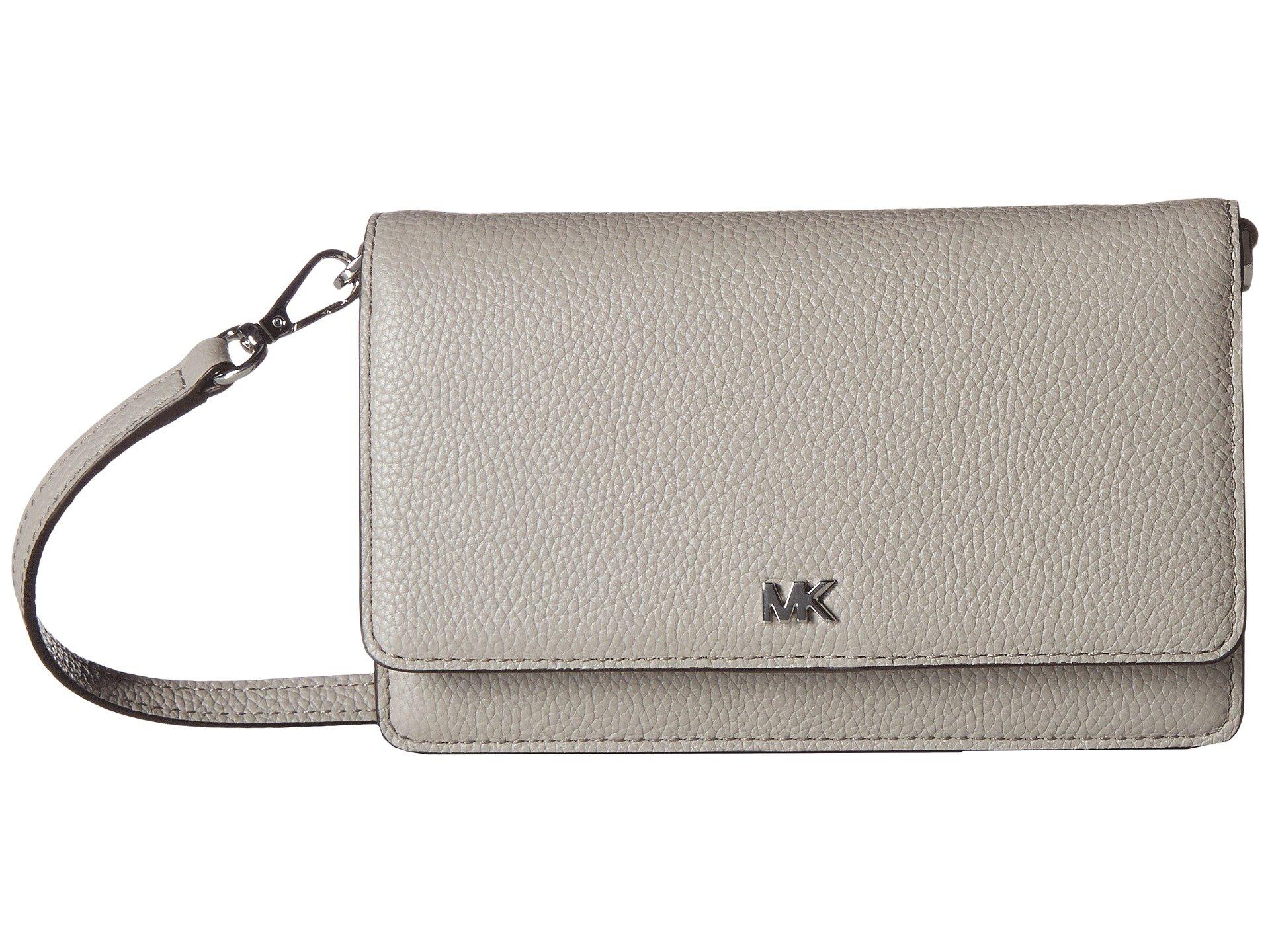 MICHAEL Michael Kors Leather Phone Crossbody in Pearl Grey (Gray) Lyst