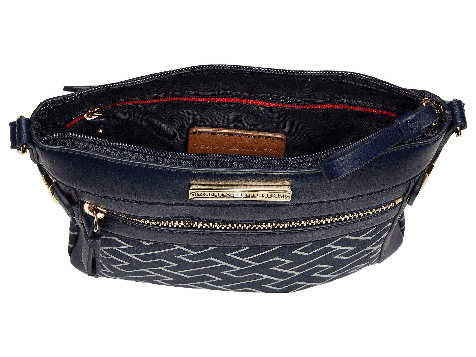 Tommy Hilfiger Claudia North/south Crossbody (navy/white) Cross Body Handbags in Blue - Lyst