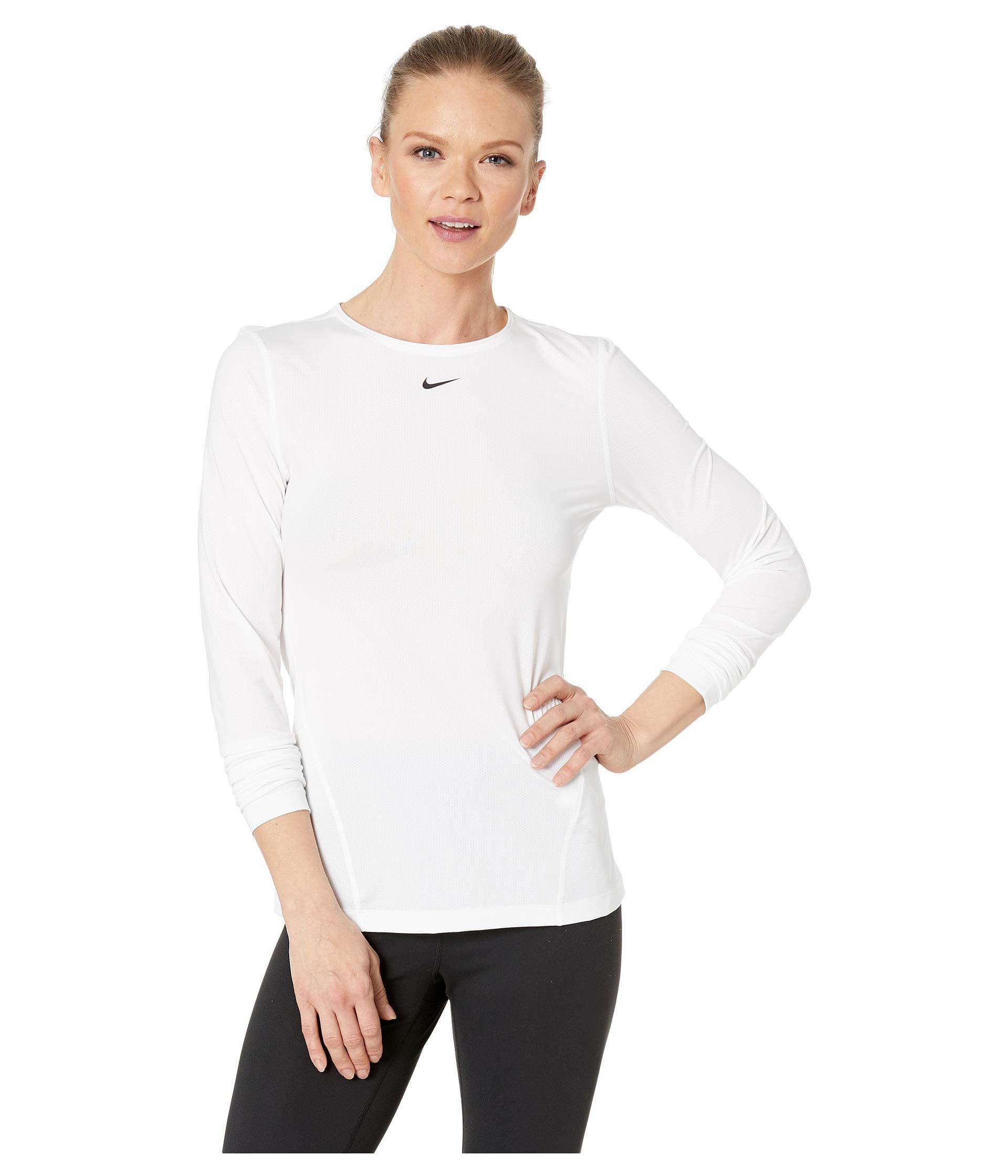 nike pro mesh long sleeve top