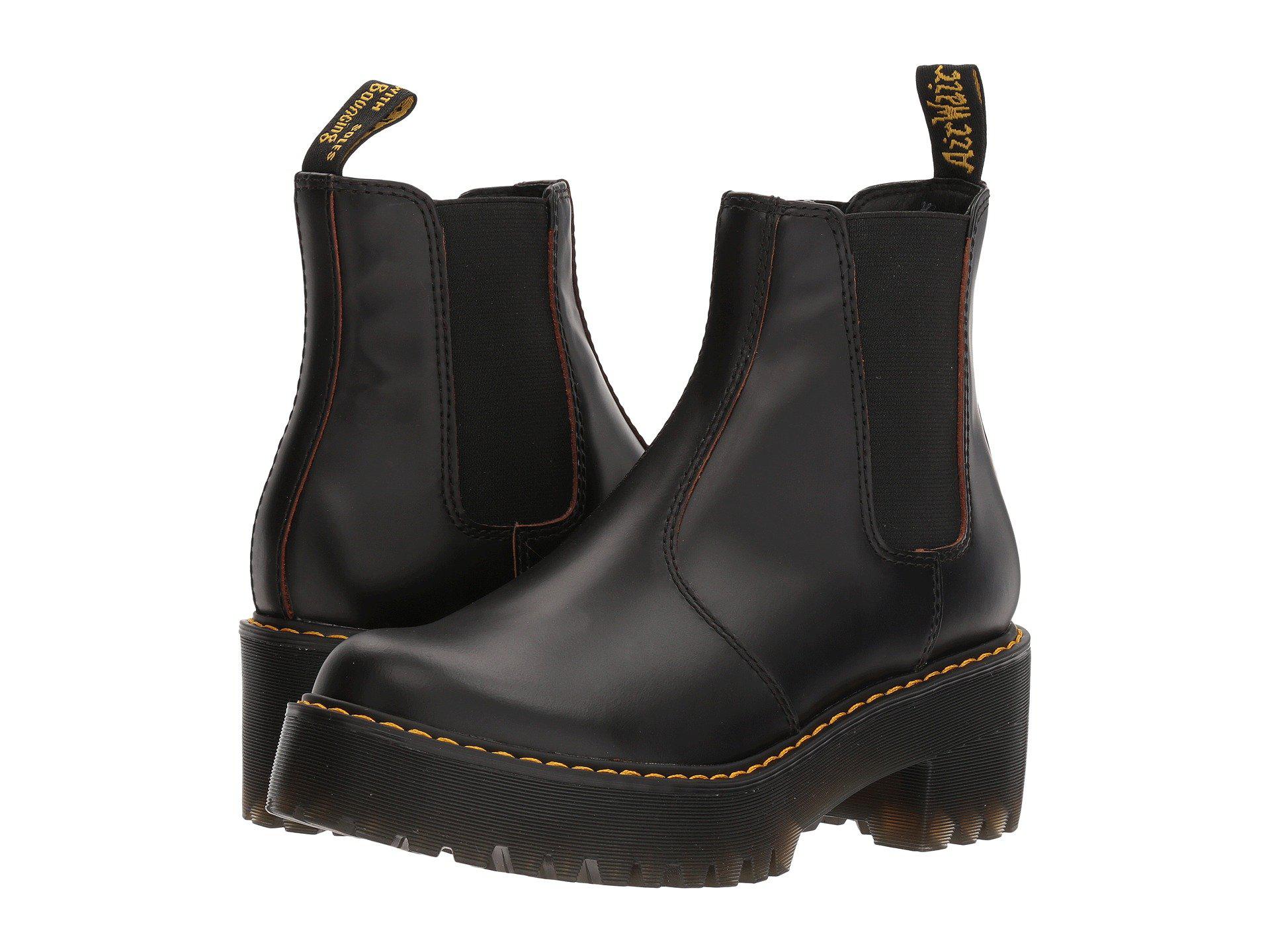 Dr. Martens Leather Rometty (butterscotch Orleans/black Pu) Women's Boots -  Lyst