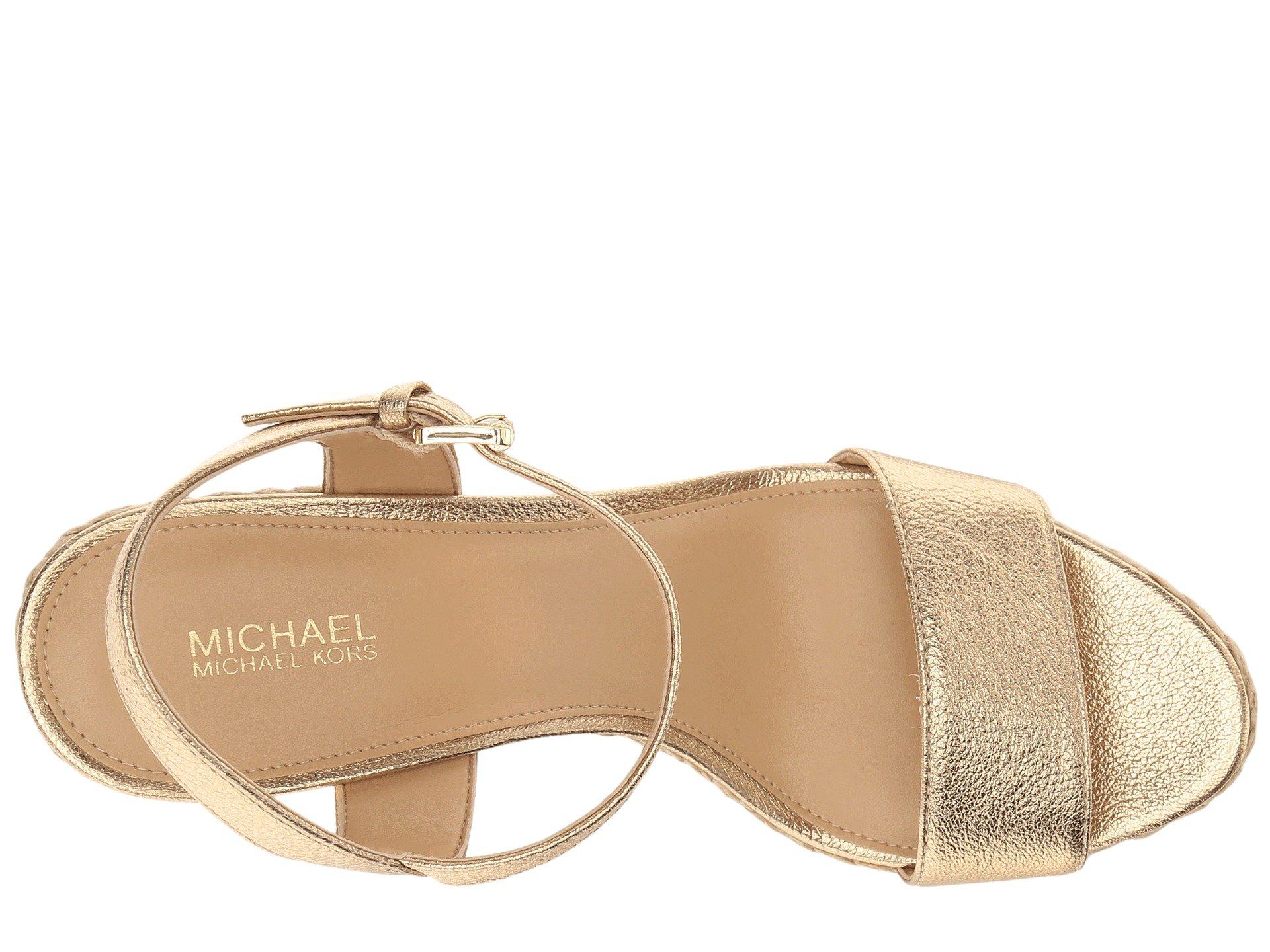 Michael Kors Michael Jill Espadrille Wedges in Metallic | Lyst