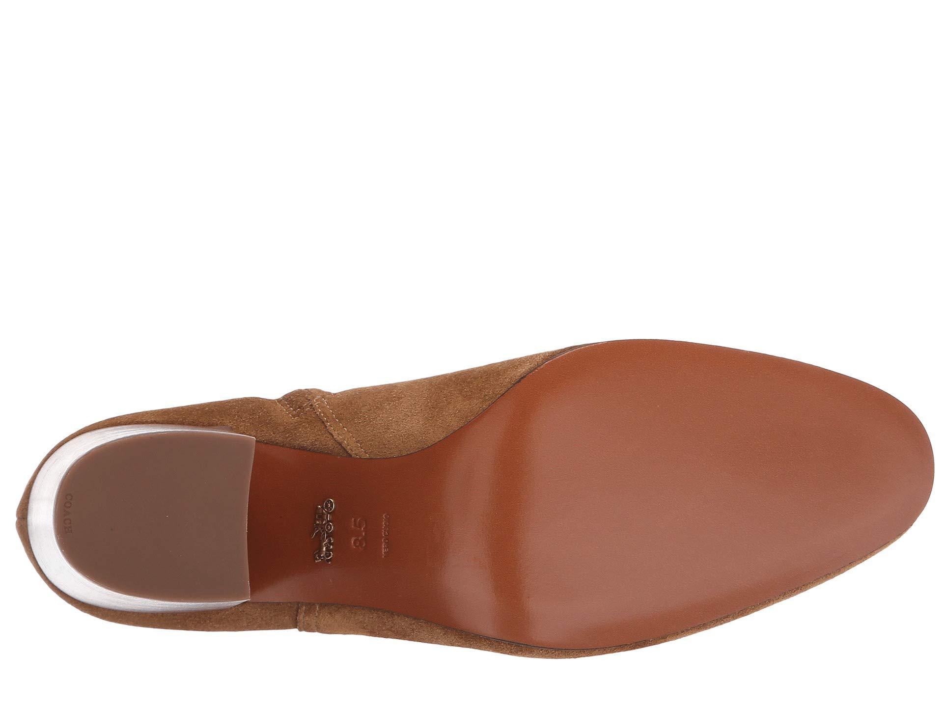 coach delaney signature buckle heel bootie