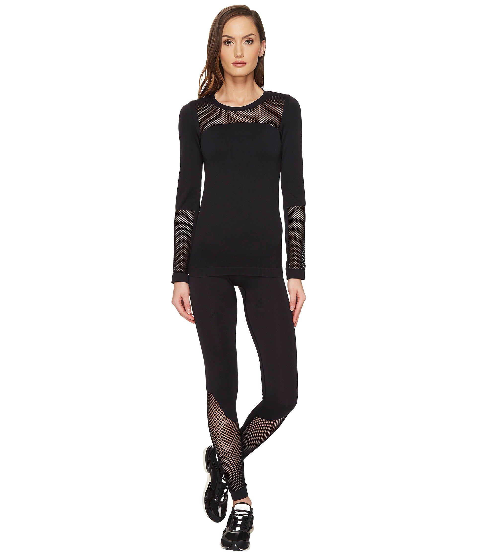 adidas By Stella McCartney Synthetic The Seamless Mesh Top Bs3303 in Black  - Lyst