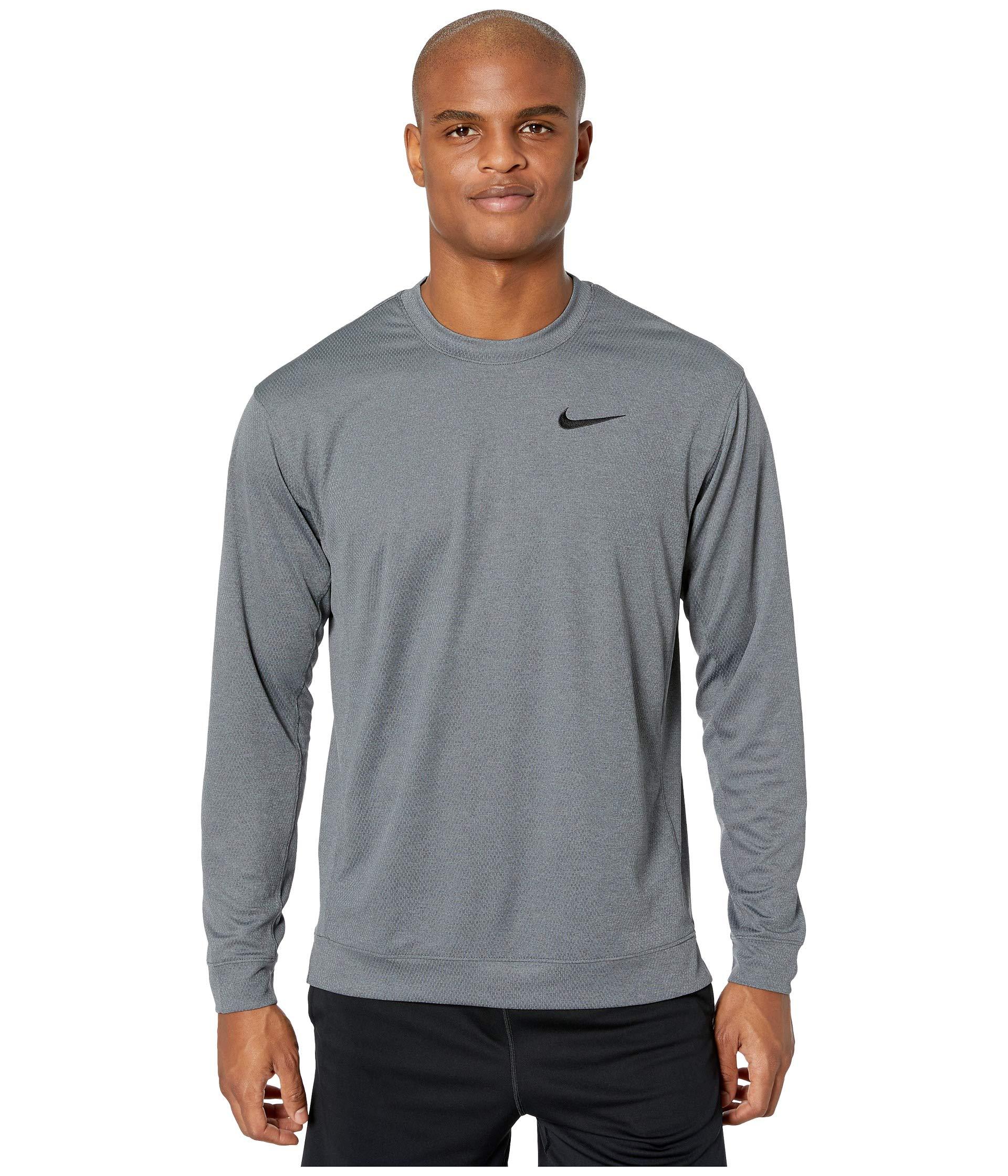 Nike Synthetic Dry Classic Top Long Sleeve Mesh in Gray for Men - Lyst