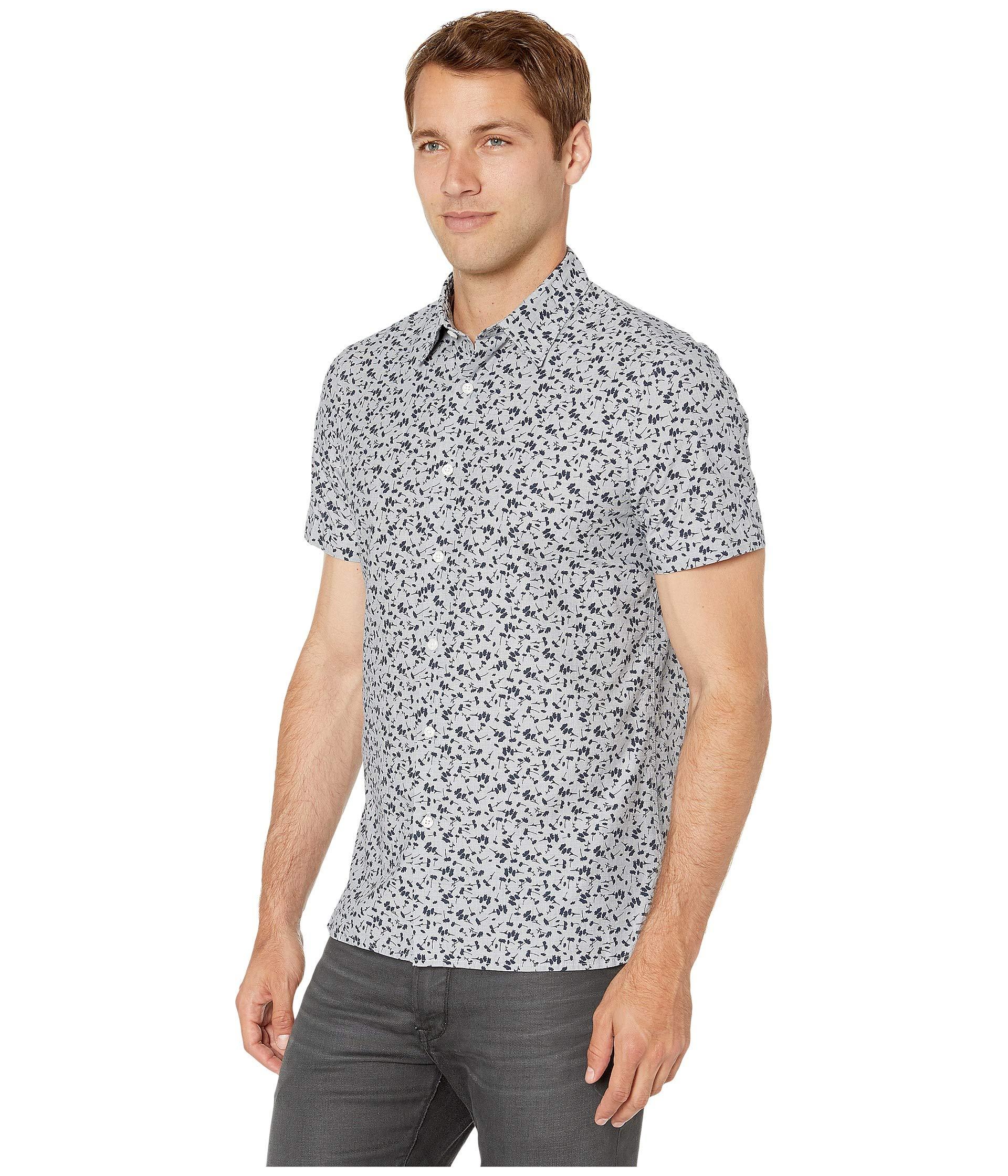 Perry Ellis Portfolio Cotton Abstract Floral Print Shirt in Olive ...