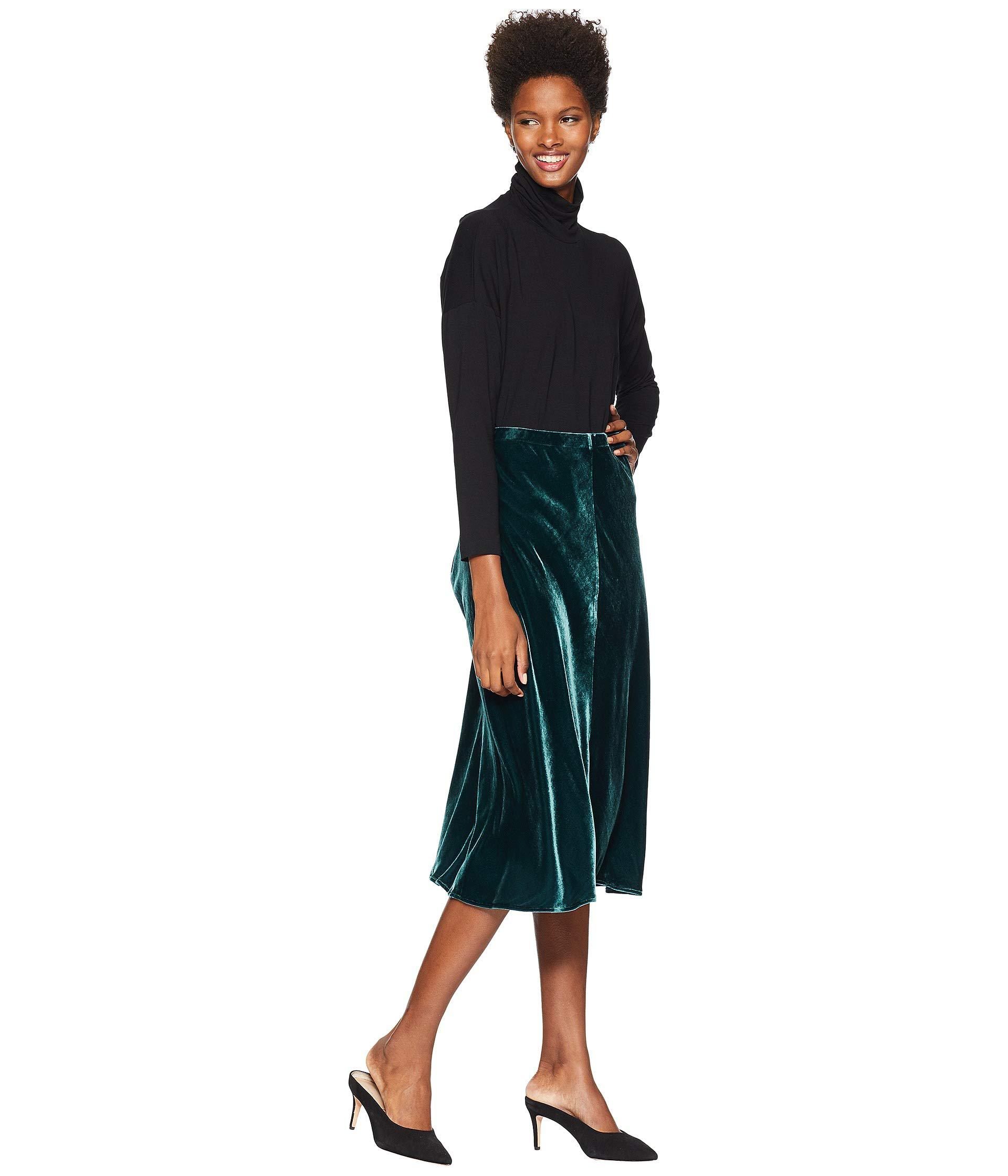eileen fisher velvet bias skirt