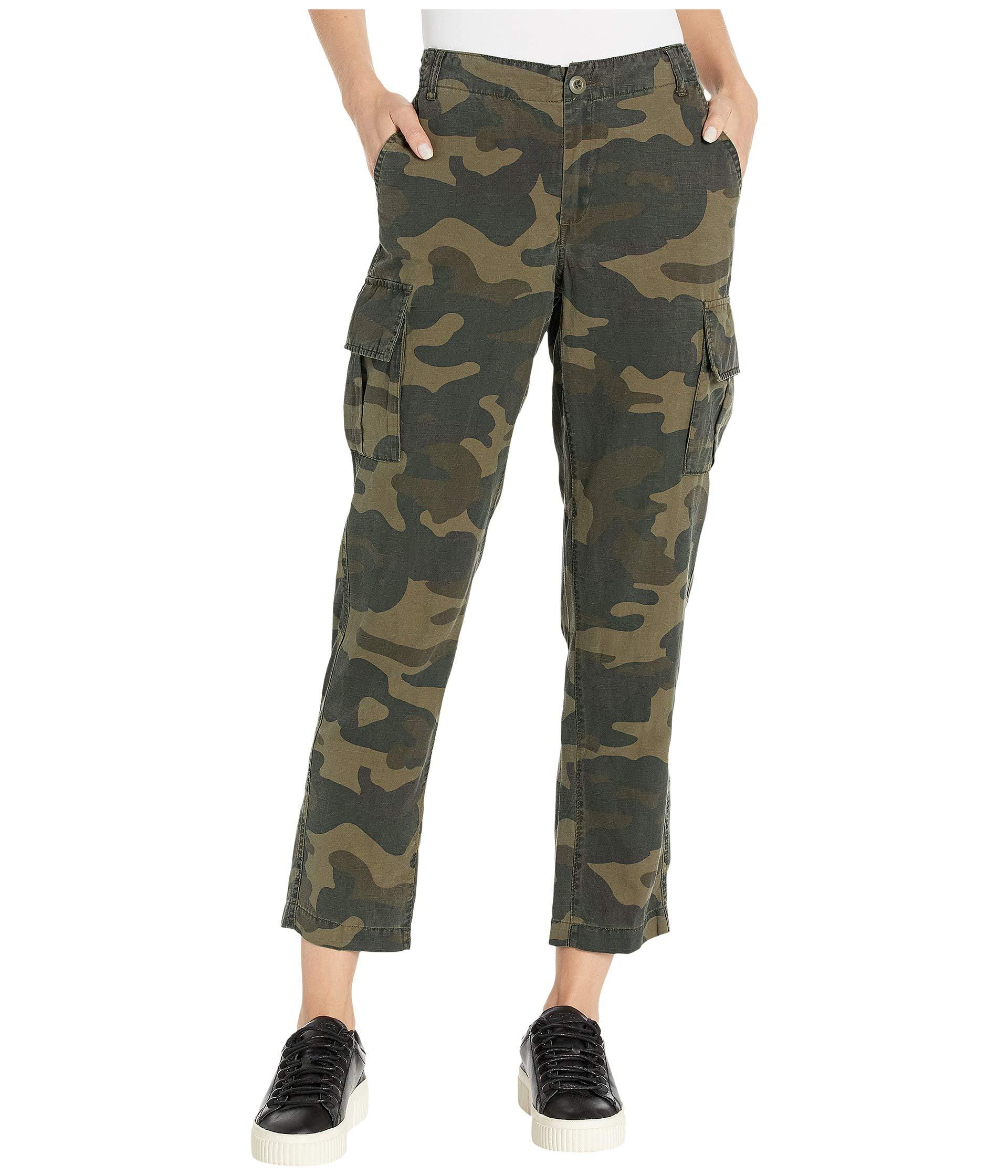 Blank NYC Linen Cropped Straight Leg Cargo Pants in Blue - Lyst