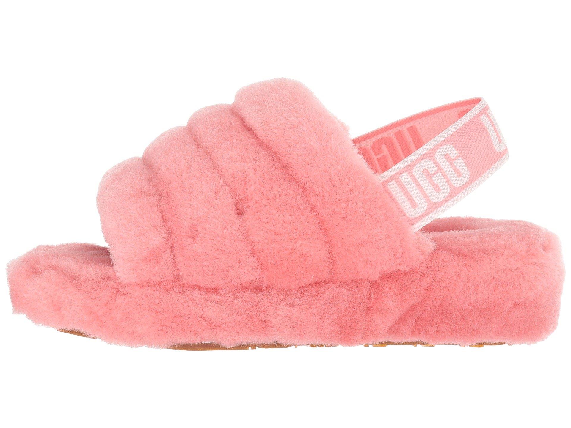 ugg pink fur slides 