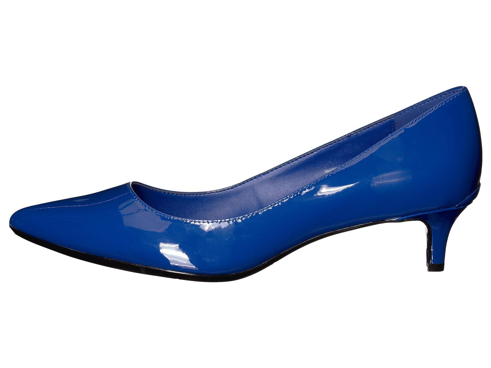 Calvin Klein Suede Gabrianna Pump (royal Blue Patent) 1-2 Inch Heel Shoes -  Lyst