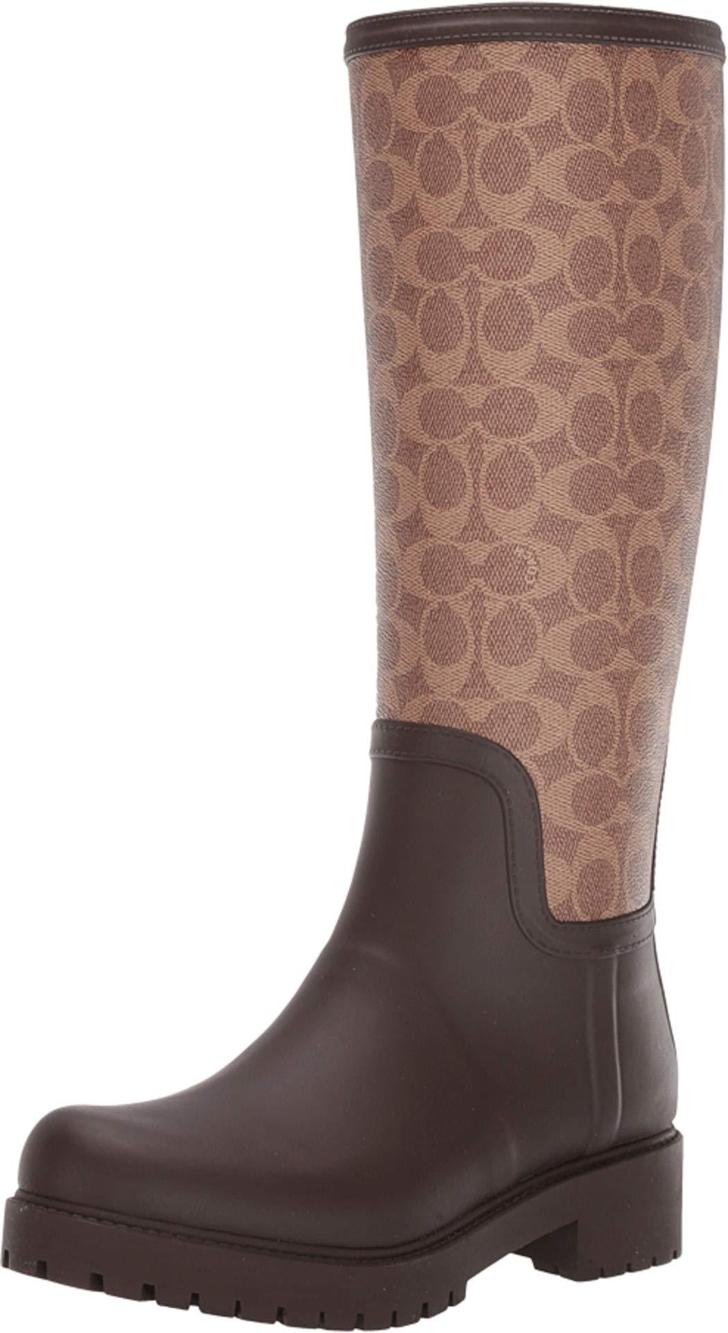 COACH Signature Rain Boot With Signature Coated Canvas in Brown - Lyst