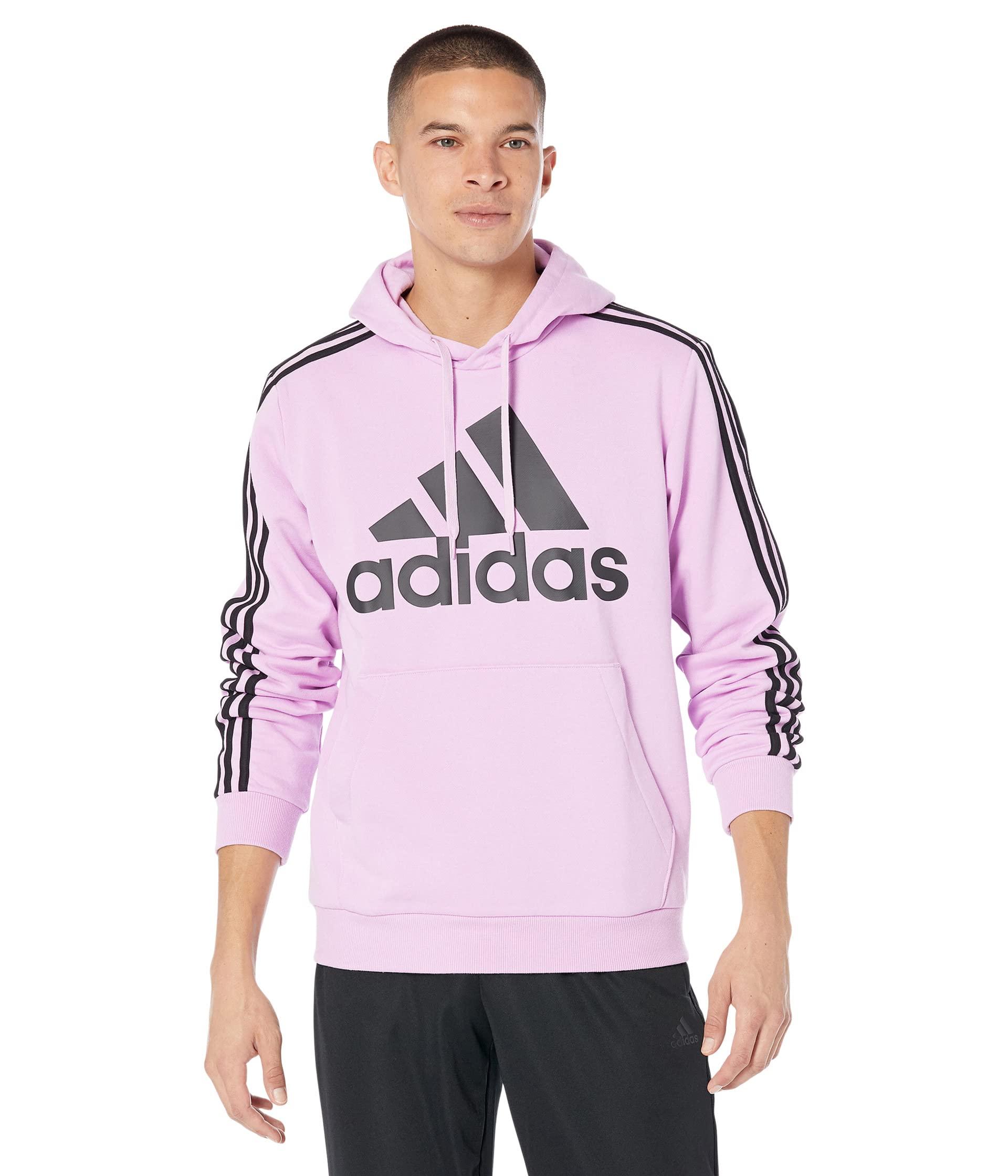 adidas Essentials Fleece 3-stripes Pullover Hoodie in Red for Men | Lyst