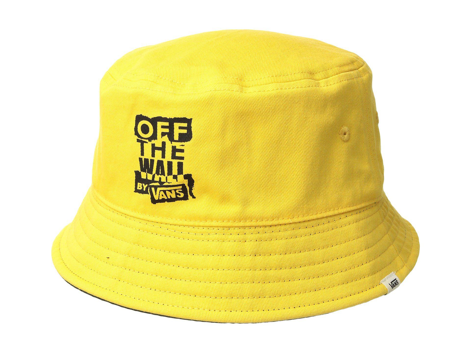 yellow and black bucket hat