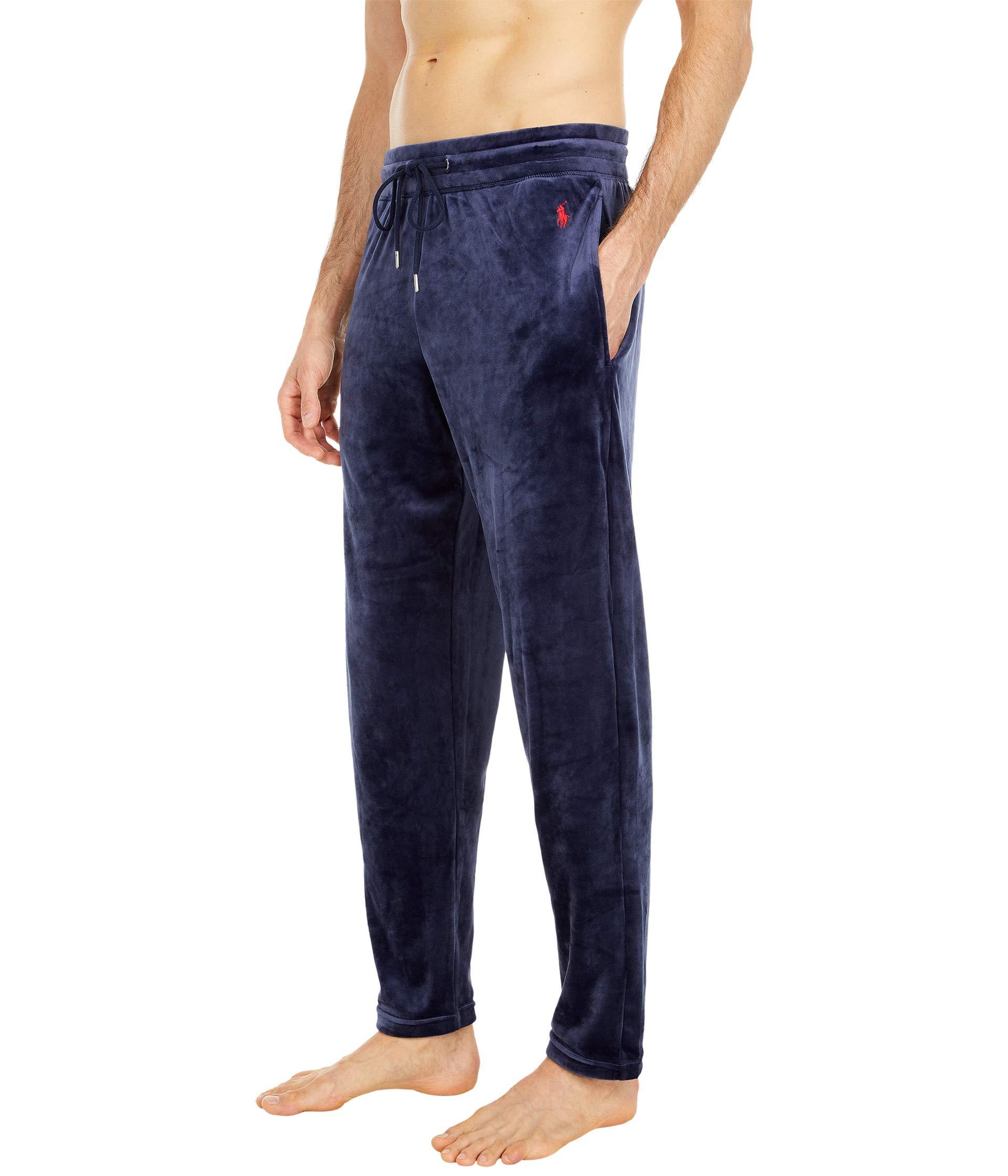 Polo Ralph Lauren Plush Velour Slim Pants in Blue for Men | Lyst