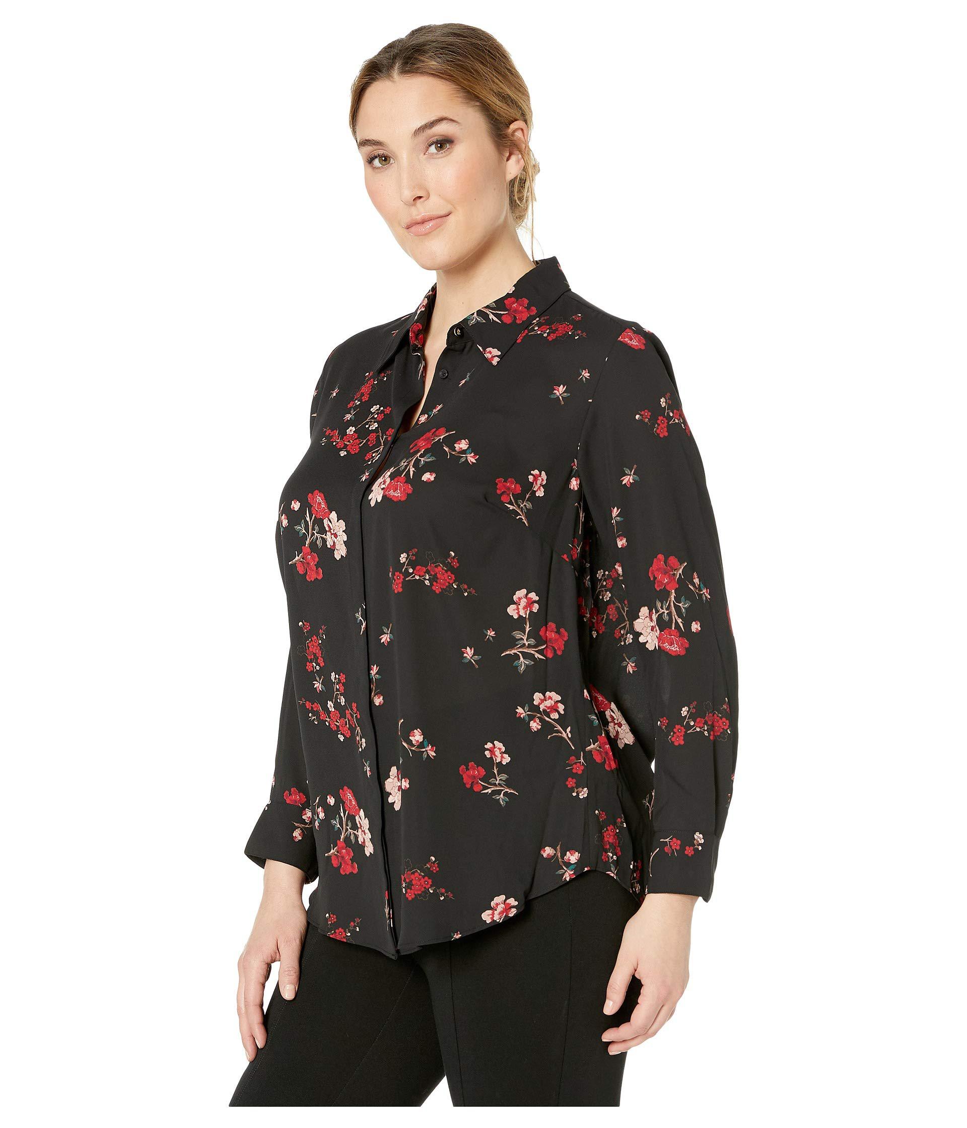 Lauren by Ralph Lauren Synthetic Plus Size Floral Button Down Shirt ...