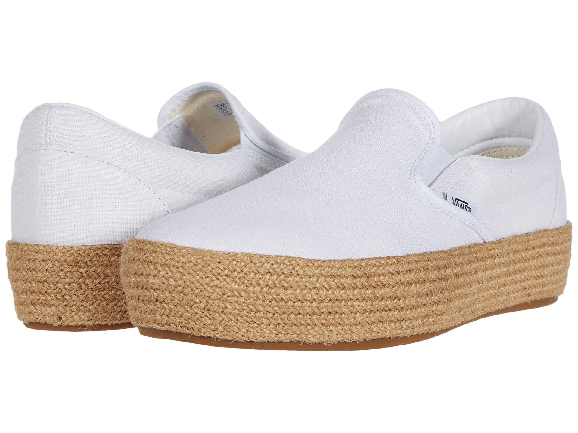 Vans Linen Slip On Platform Esp Sf in White - Lyst