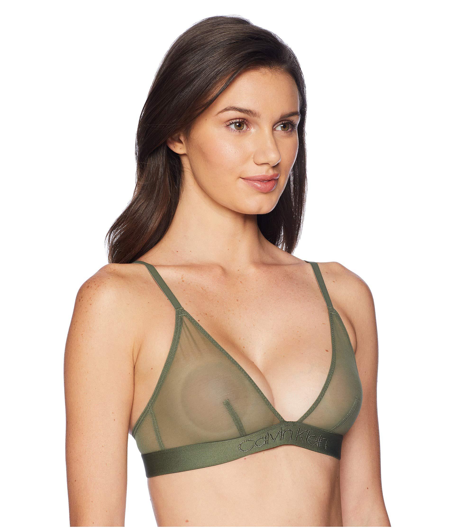 calvin klein tonal logo mesh bralette