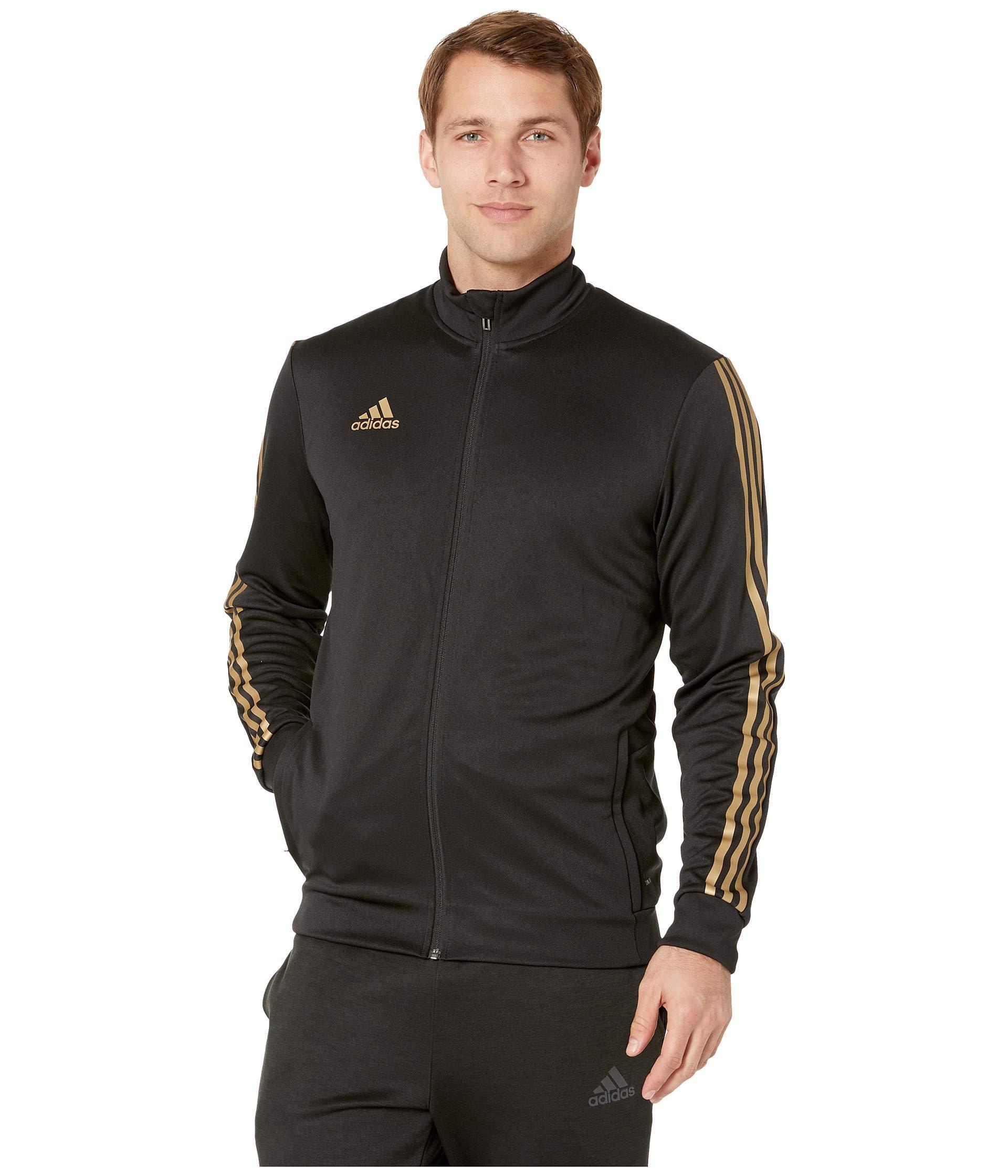 adidas black and gold track jacket