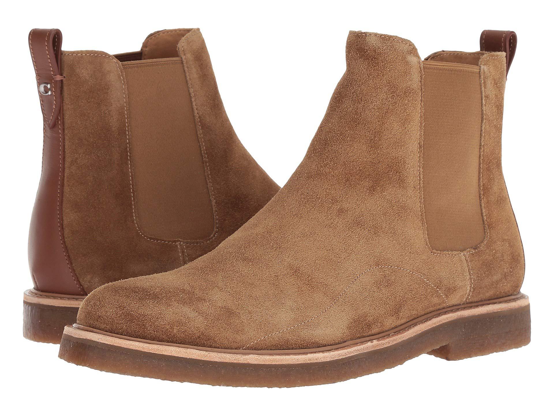 COACH Suede Chelsea Boot W/ Crepe Sole (peanut) Men's Shoes in Brown for Men  | Lyst