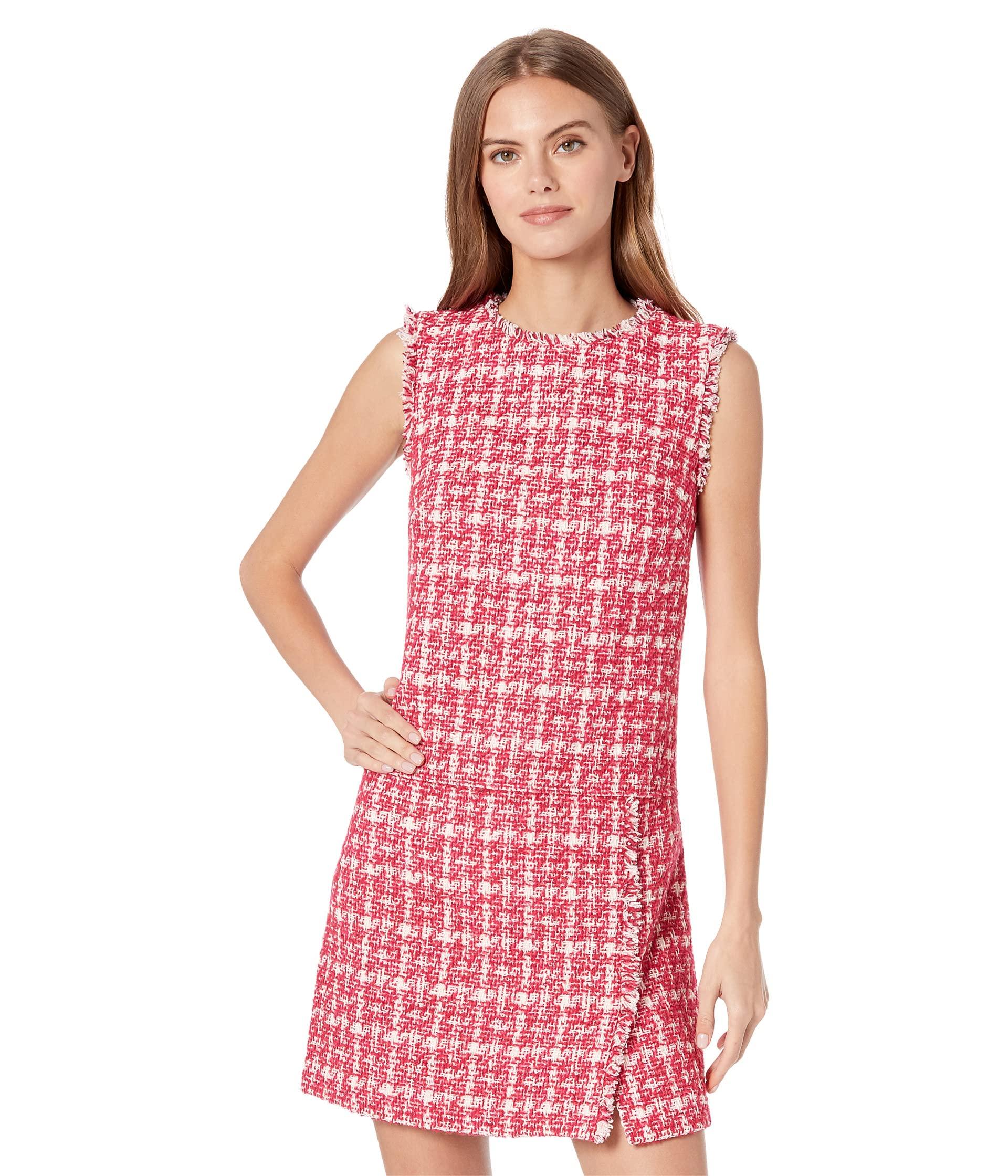 Kate Spade Plaid Tweed Dress in Pink (Red) Lyst