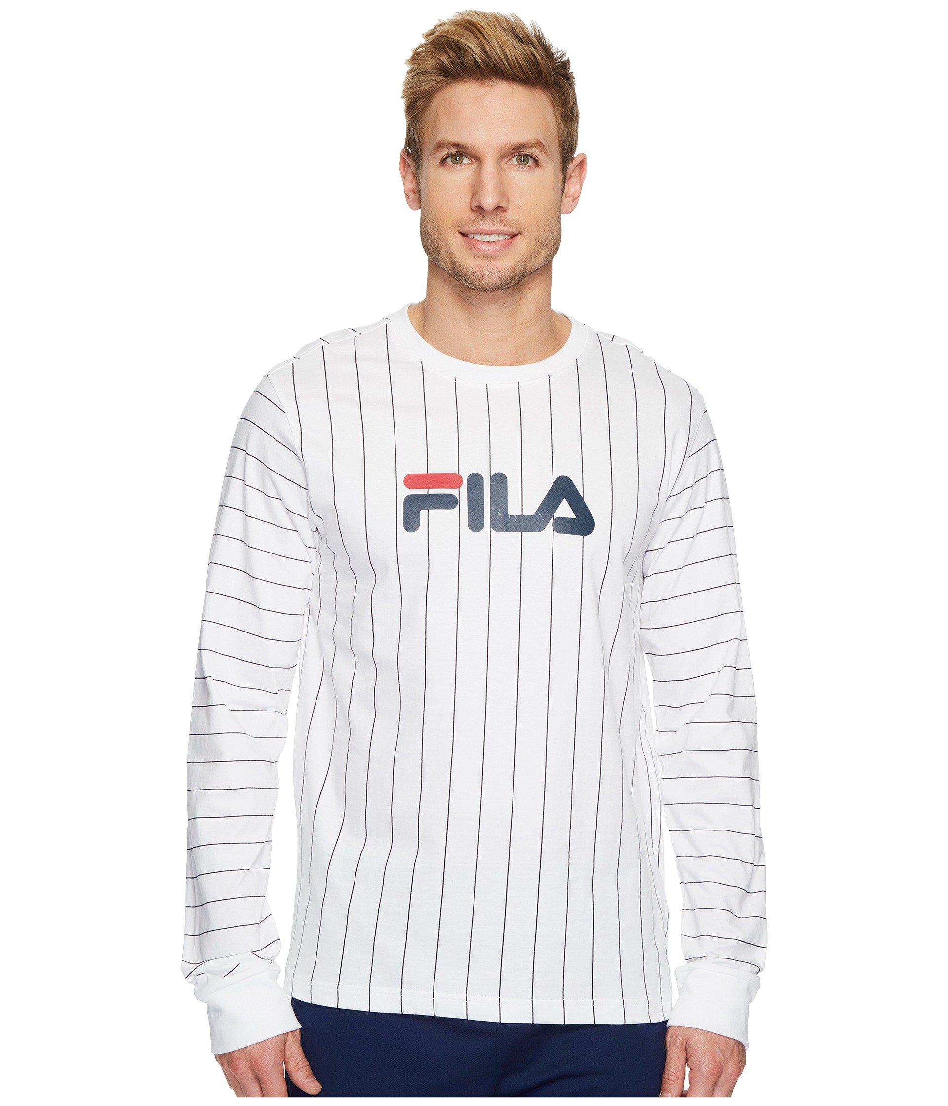 Fila Cotton Mario Long Sleeve T-shirt (white) Men's T Shirt for Men - Lyst