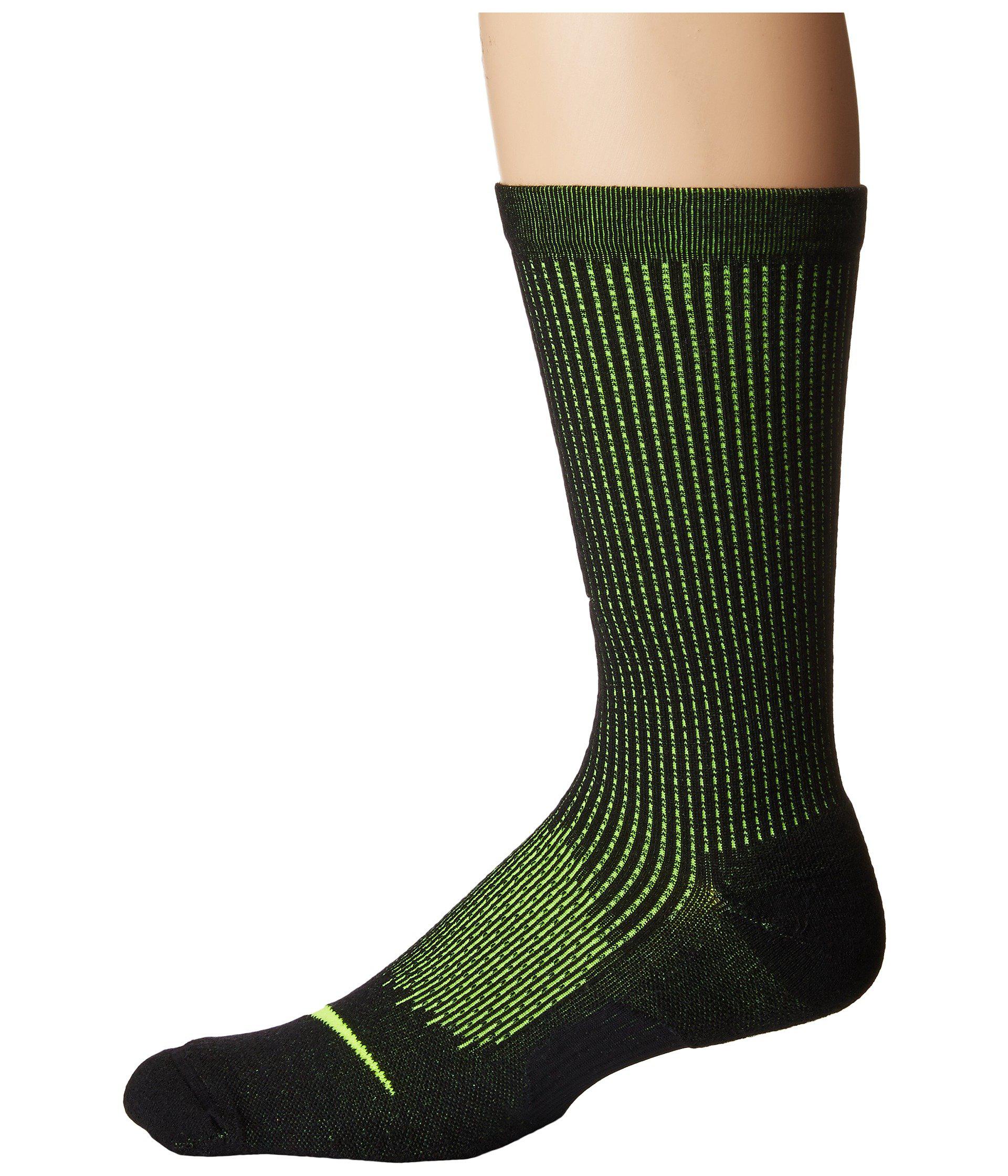 Nike Elite Cushioned Running Merino Crew Socks (black/volt/volt) Crew Cut  Socks Shoes for Men | Lyst