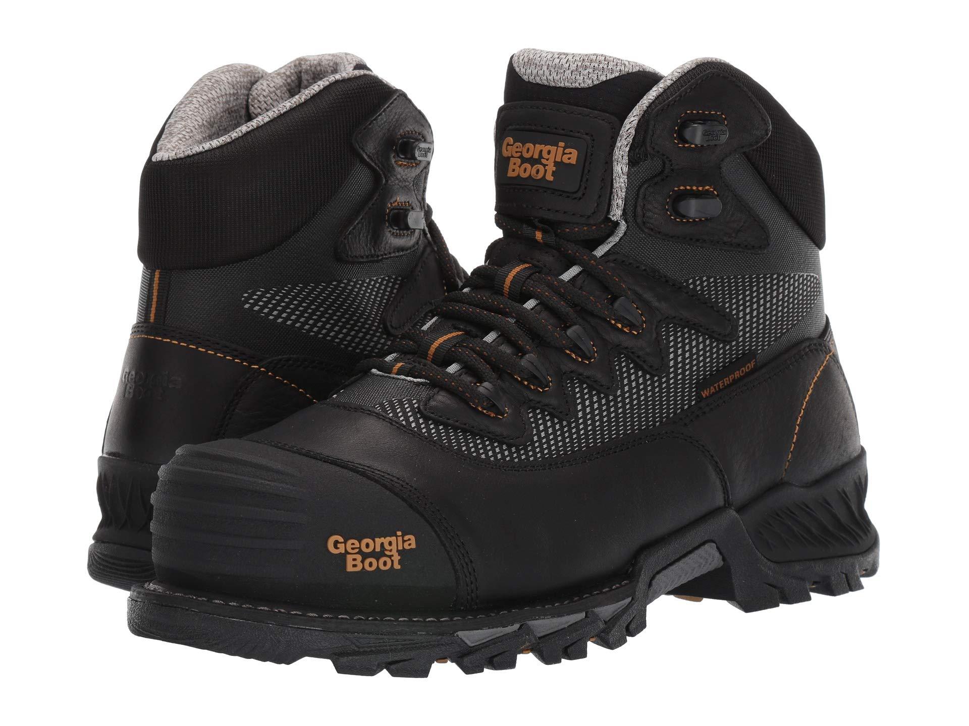 Boot Leather Rumbler 6 Composite Toe Waterproof Hiker in Black