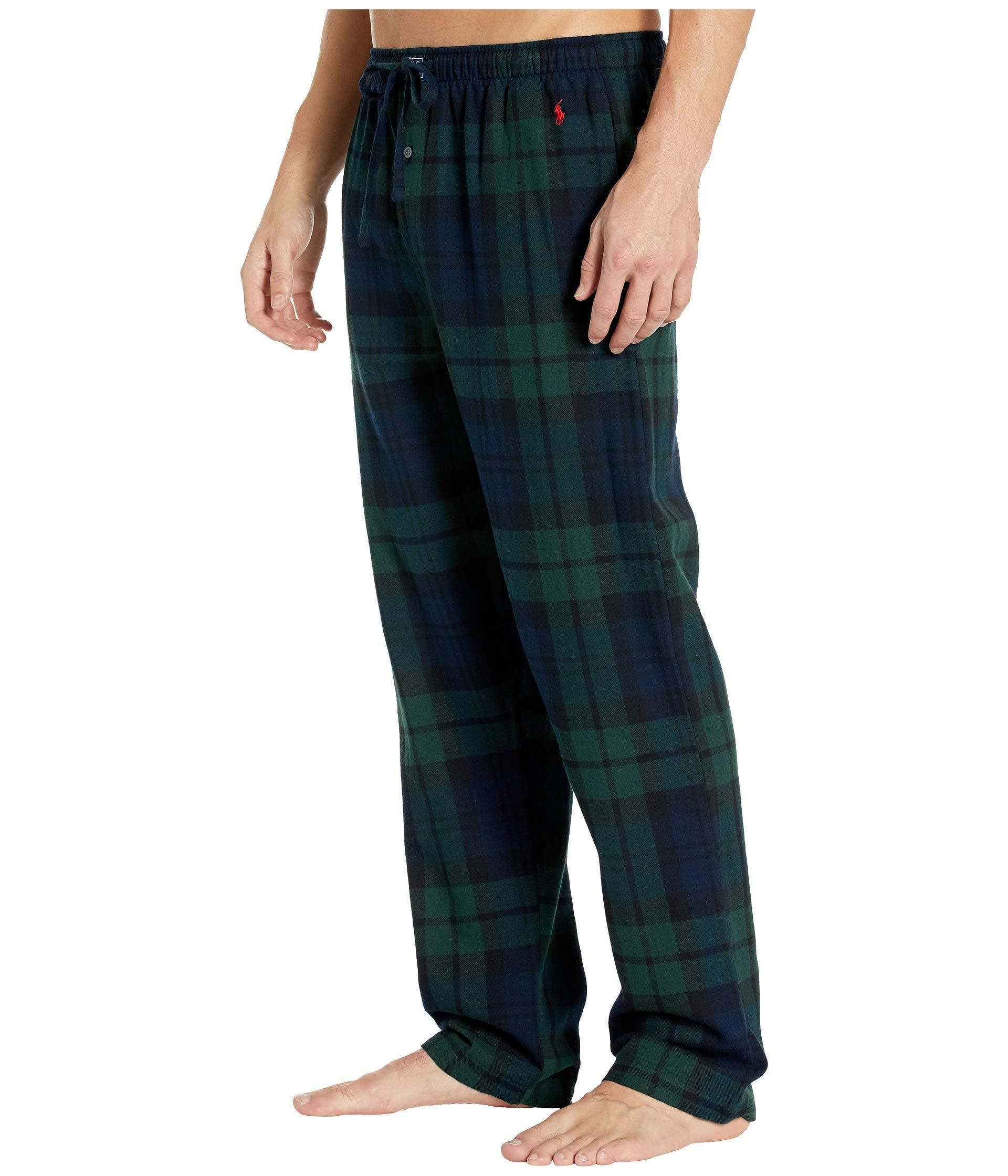 Polo Ralph Lauren Flannel Pajama Pants in Black for Men - Lyst