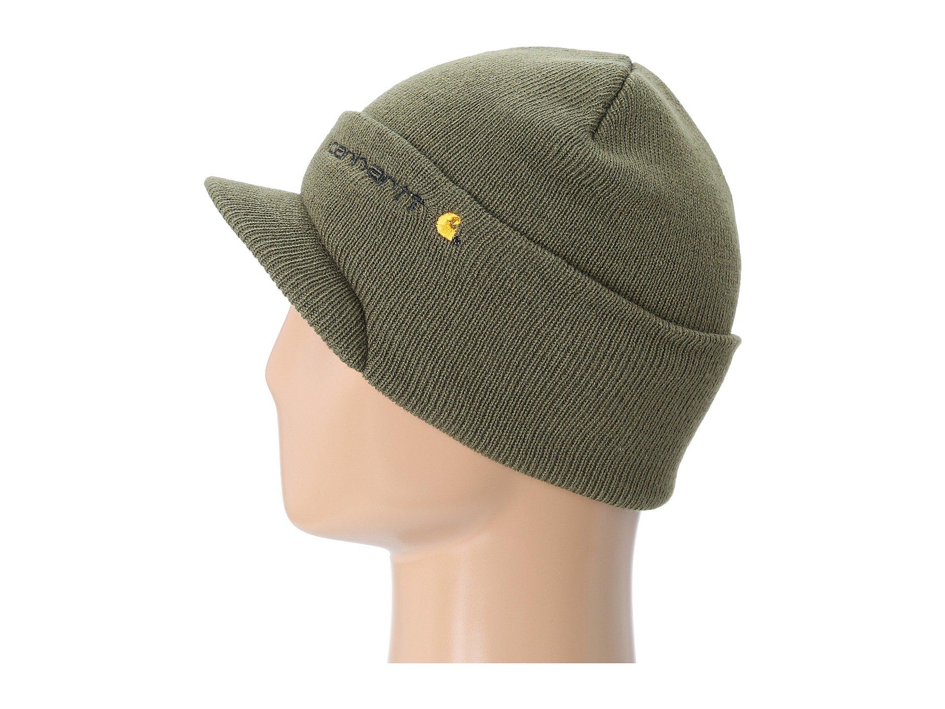 Carhartt Knit Hat With Visor (coal Heather) Caps in Green for Men - Lyst