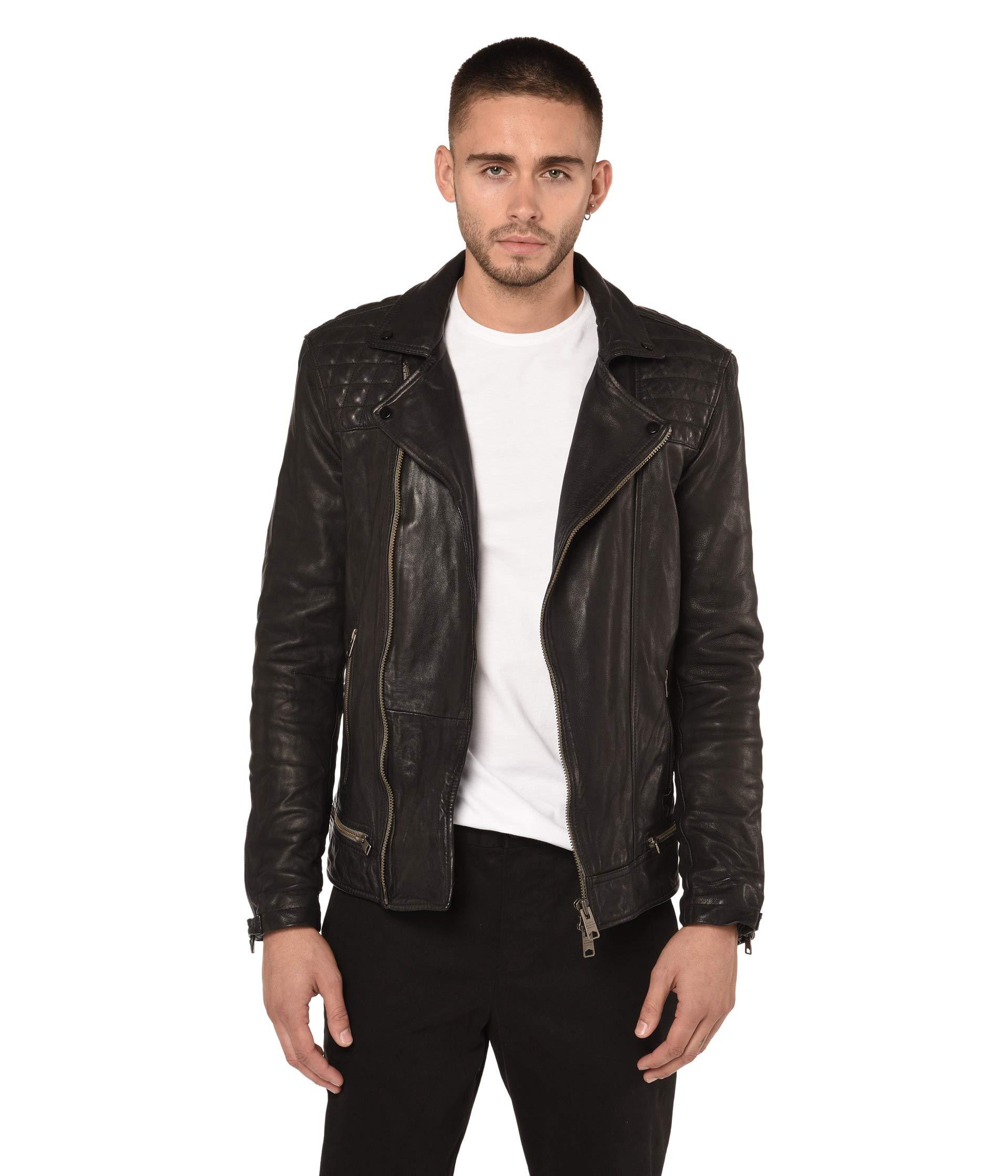 AllSaints Conroy Leather Biker Jacket in Black for Men Lyst