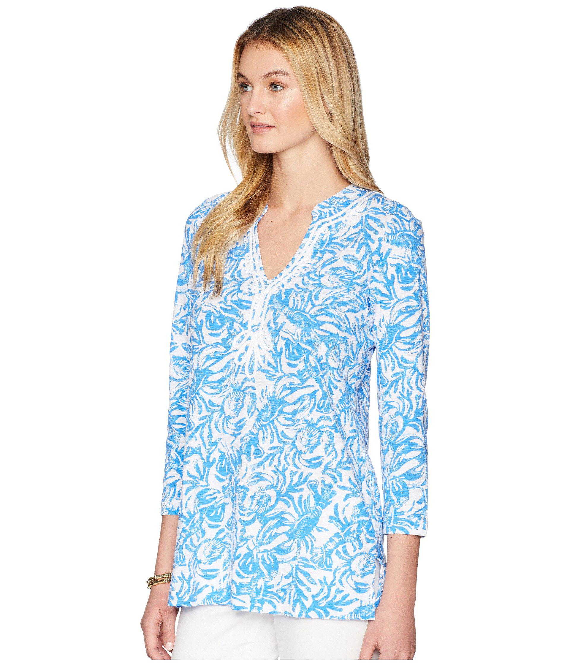 Lilly Pulitzer Denim Kaia Knit Tunic (resort White On A Roll) Women's ...