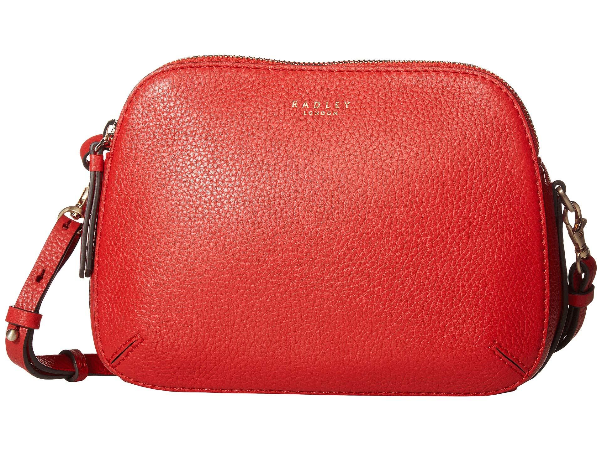 Radley Leather Dukes Place - Medium Zip Top Crossbody in Red - Lyst