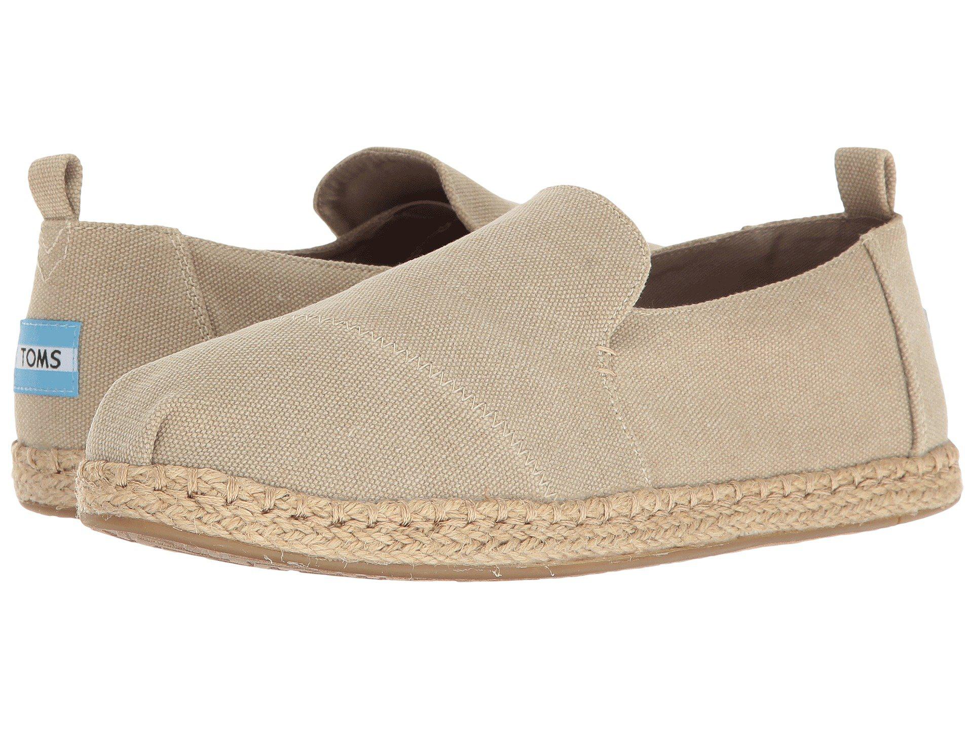 TOMS Deconstructed Alpargata (desert Taupe Washed Canvas) Slip On Shoes in  Natural | Lyst
