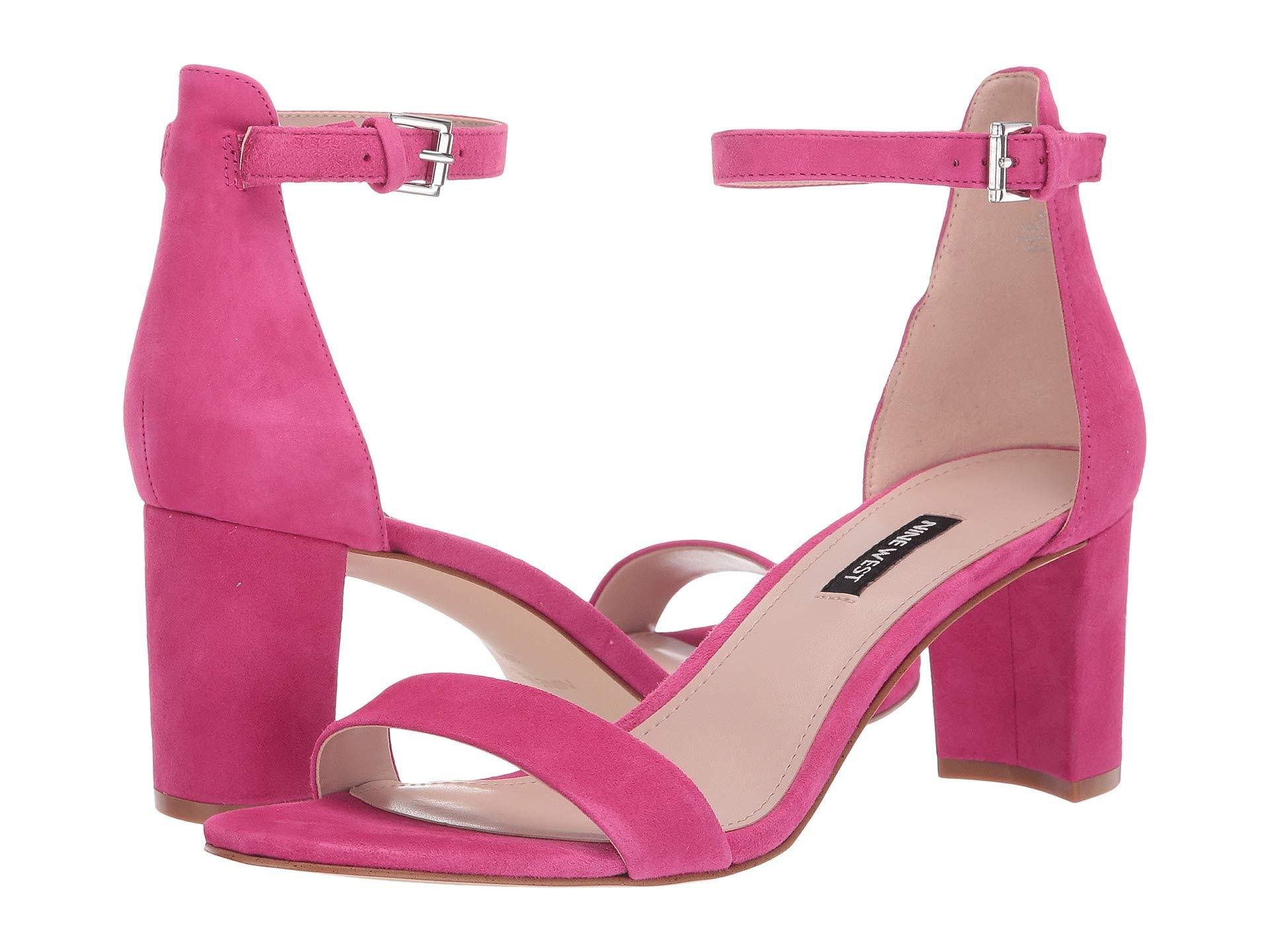 fuchsia block heels