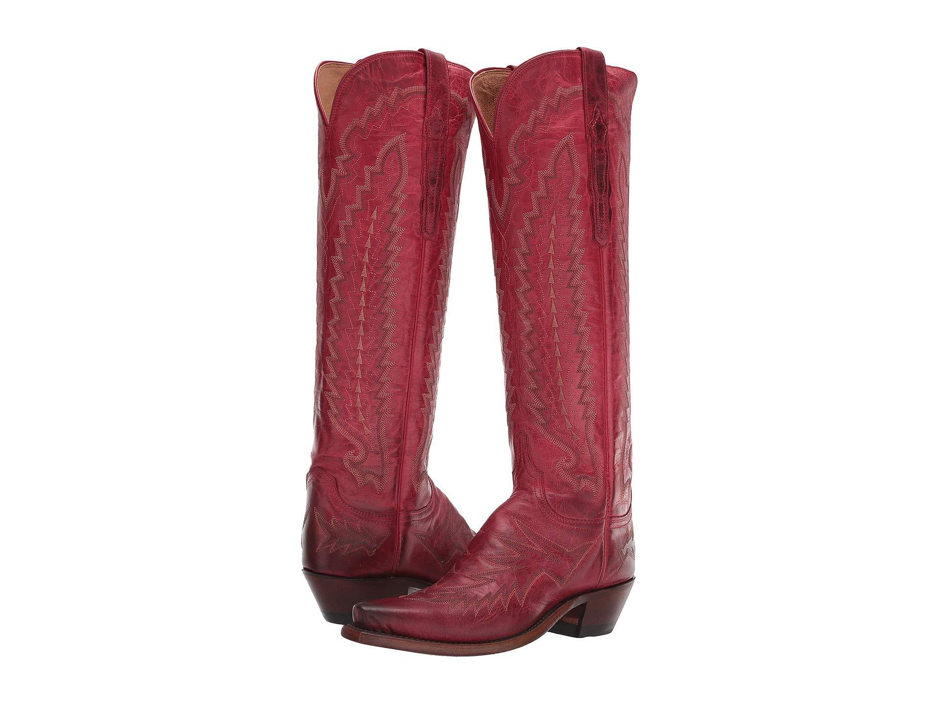 red lucchese boots