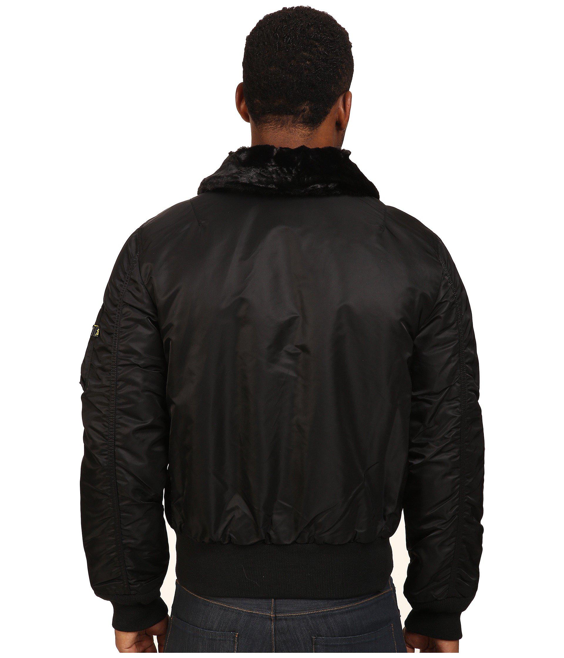 Alpha Industries B-15 Flight Jacket Slim Fit (black) Men's Coat for Men ...