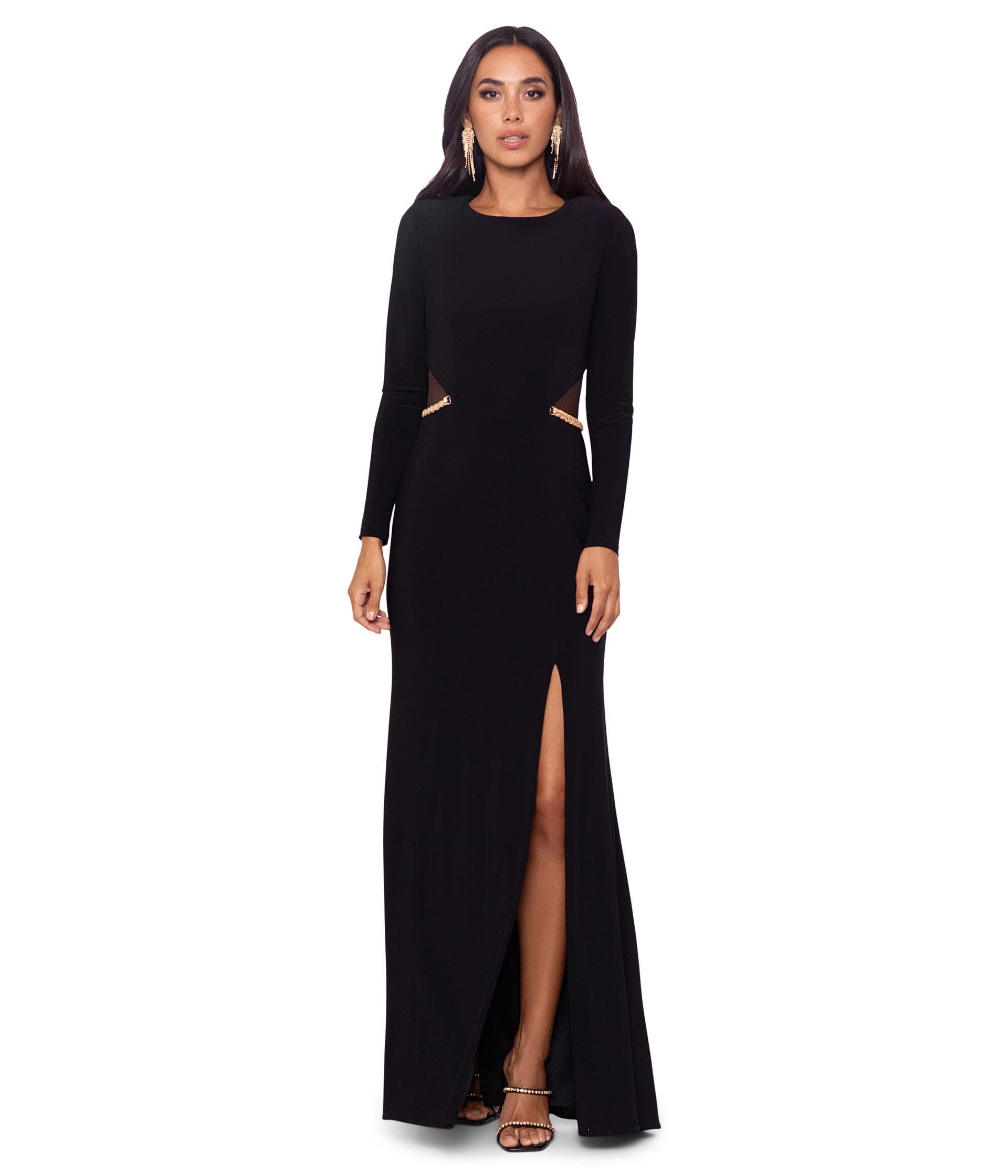 Xscape Long Dress With Side Cutouts in Blue Lyst