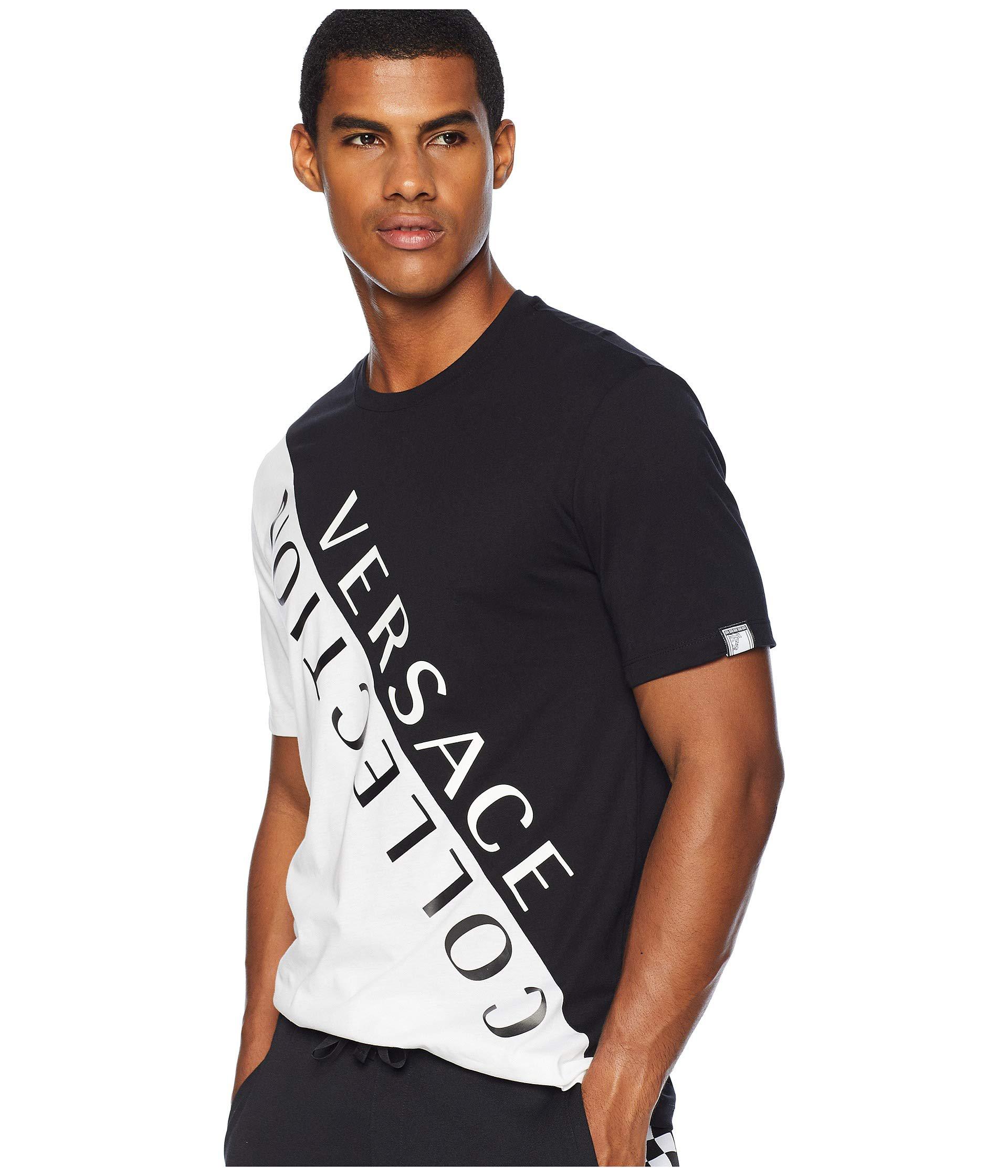 Versace Split Tee (black/white) Men's T Shirt for Men | Lyst