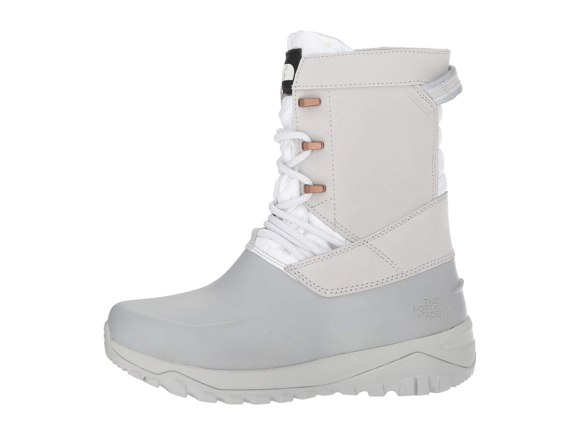The North Face Leather Yukiona Mid Boot (tin Grey/tnf White) Cold Weather Boots  in Gray | Lyst