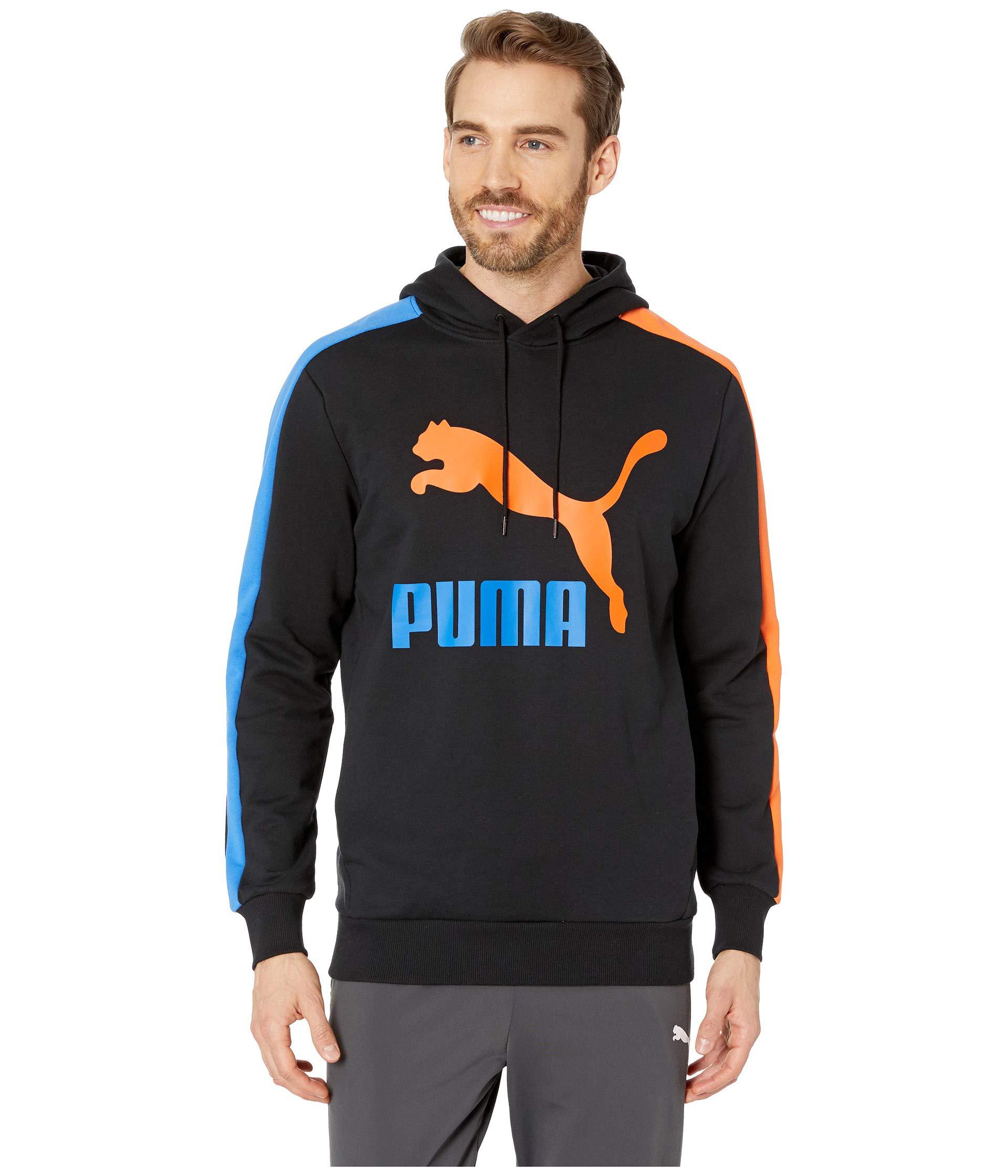 PUMA Cotton Classics T7 Logo Hoodie Tr ( Black) Sweatshirt for Men - Lyst