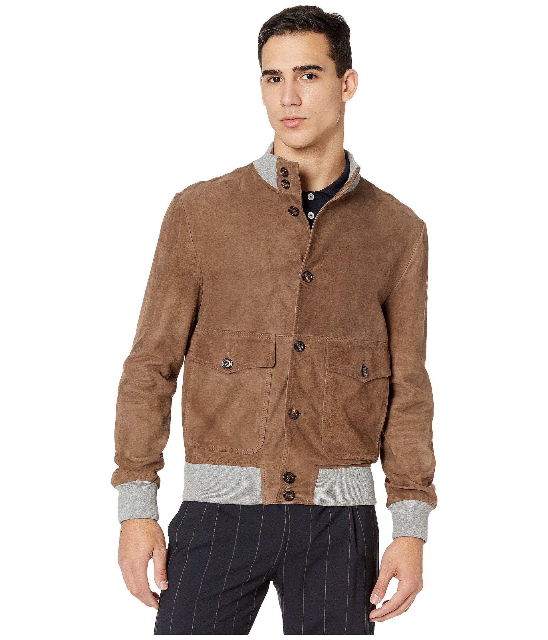 Eleventy Suede Bomber Jacket in Brown for Men - Save 63% - Lyst