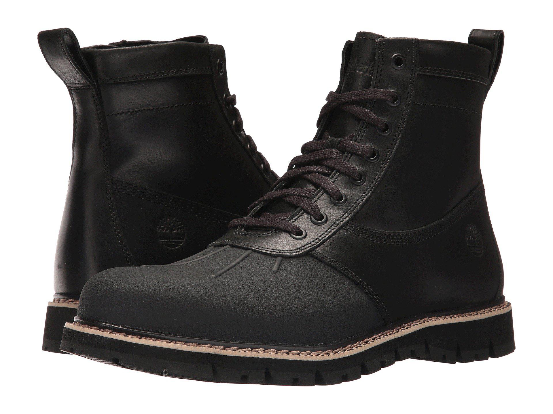 timberlands with rubber toe