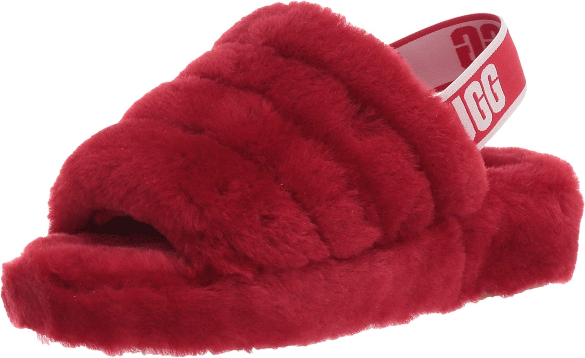 all red ugg slides