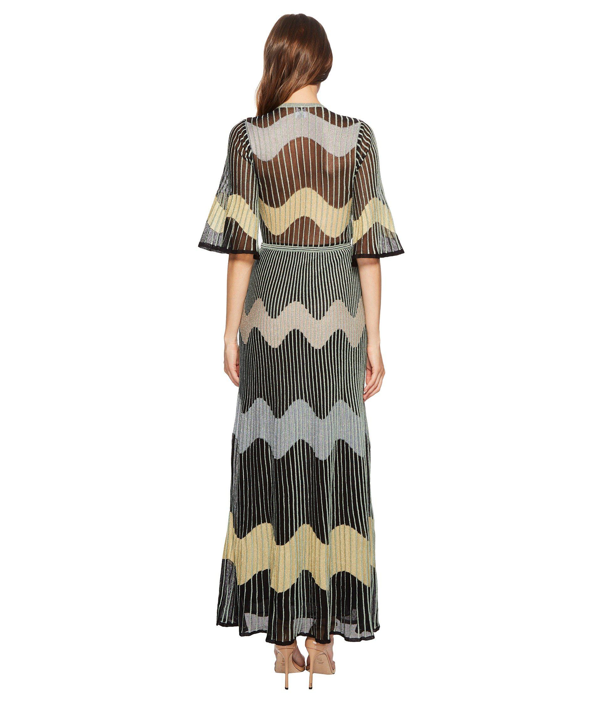 M Missoni Metallic Ribbed Crochet-knit Maxi Dress Black | Lyst