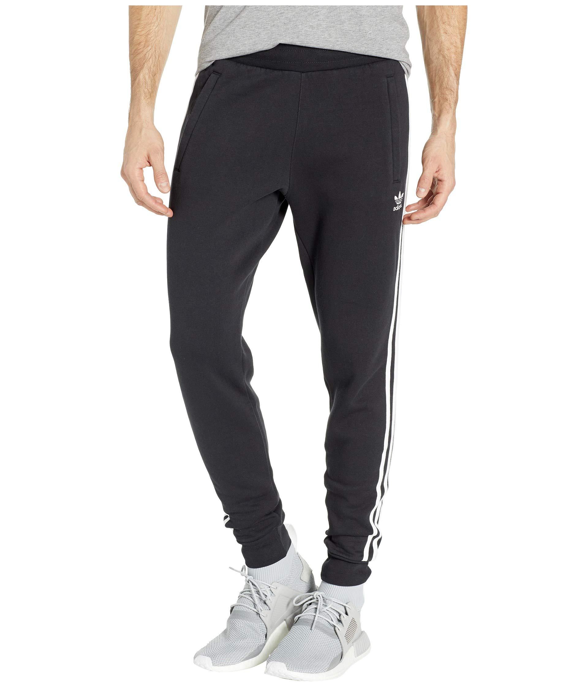 adidas Originals Synthetic 3-stripes Pants in Black for Men - Lyst
