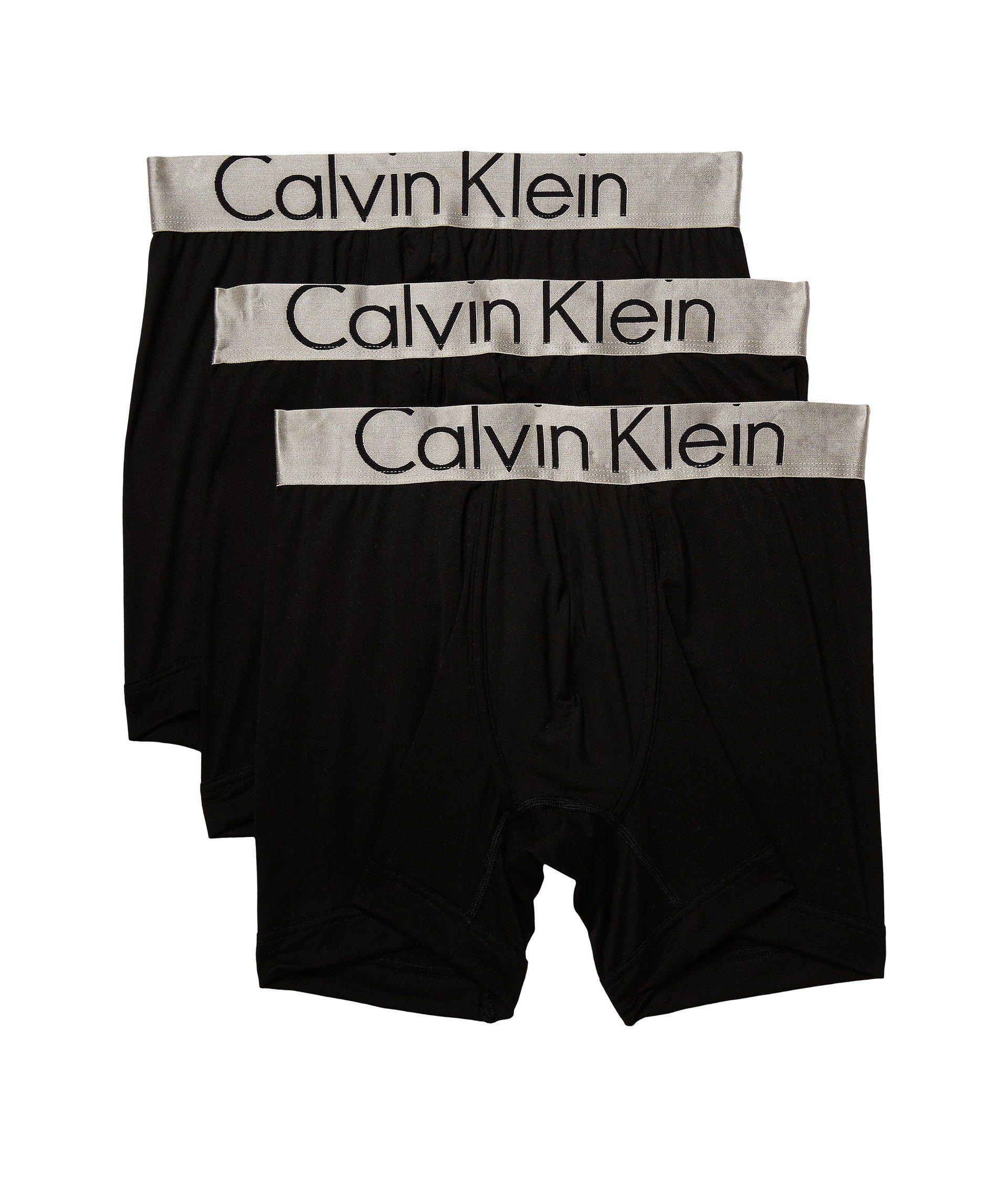 Calvin Klein Synthetic Steel Micro 3pack Boxer Brief in Black for Men